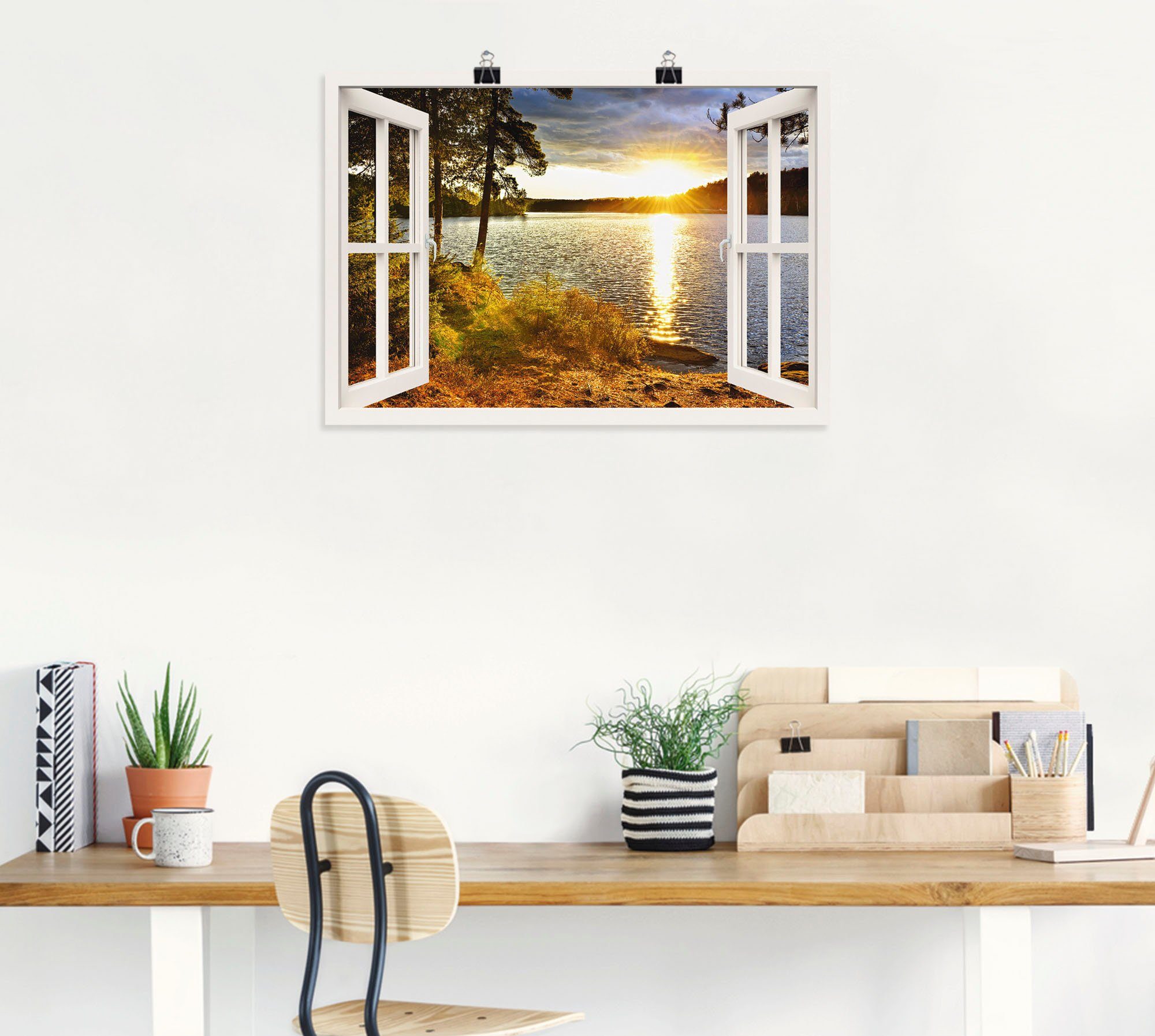 Artland Artprint Zonsondergang in Algonquin park als artprint op linnen, poster, muursticker in verschillende maten
