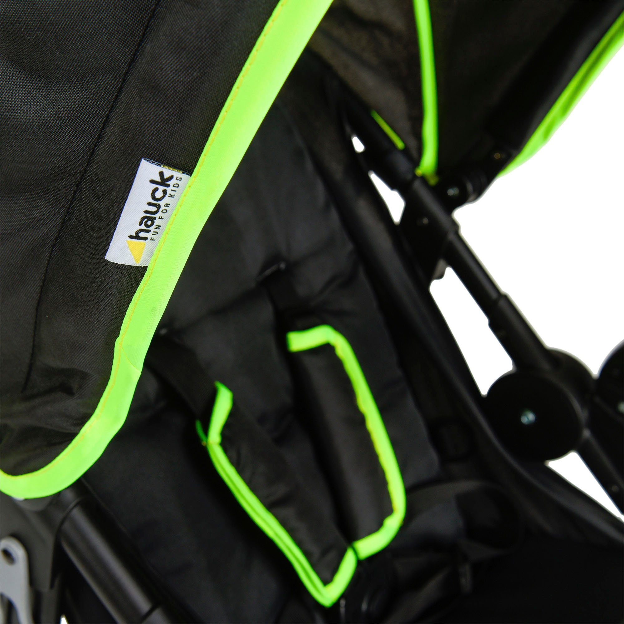 Hauck Kinderwagen met drie wielen Runner black/neon yellow met draaibaar en vergrendelbaar voorwiel