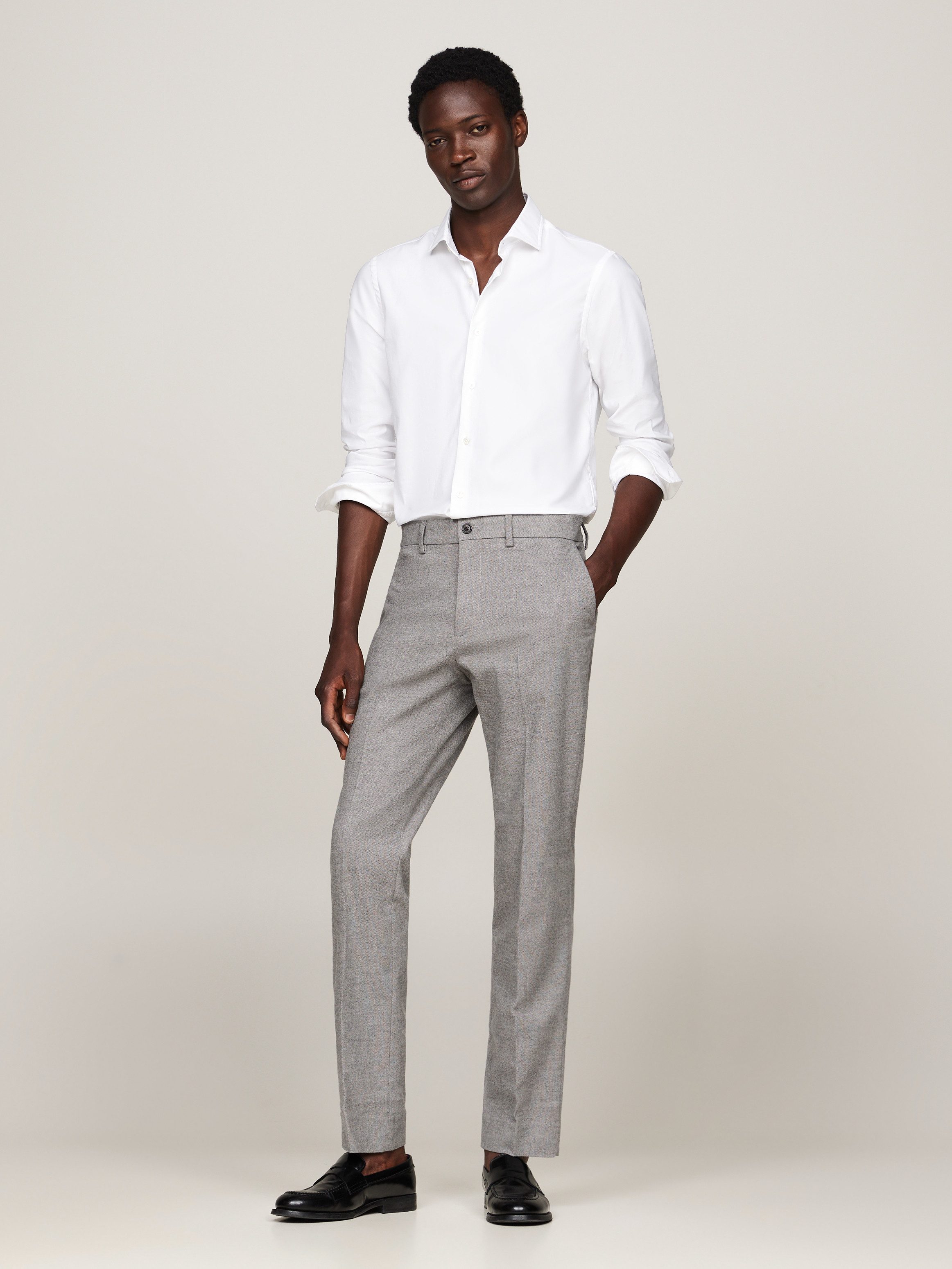 Tommy Hilfiger Five-pocketsbroek DC DENTON BRUSHED MARL gemêleerd ontwerp, met persplooien