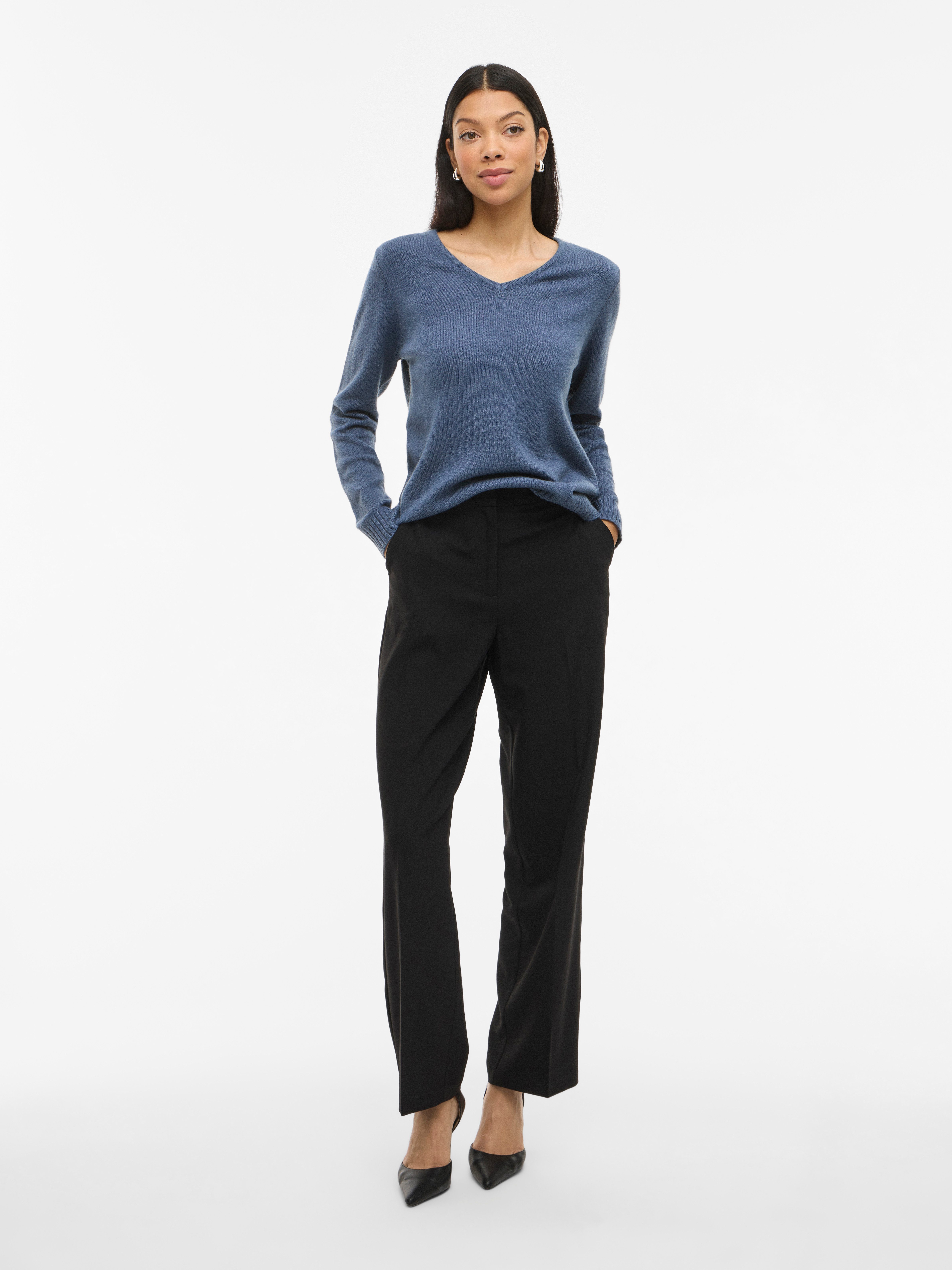 Vila Trui met V-hals VIRIL V-NECK L/S KNIT TOP - NOOS