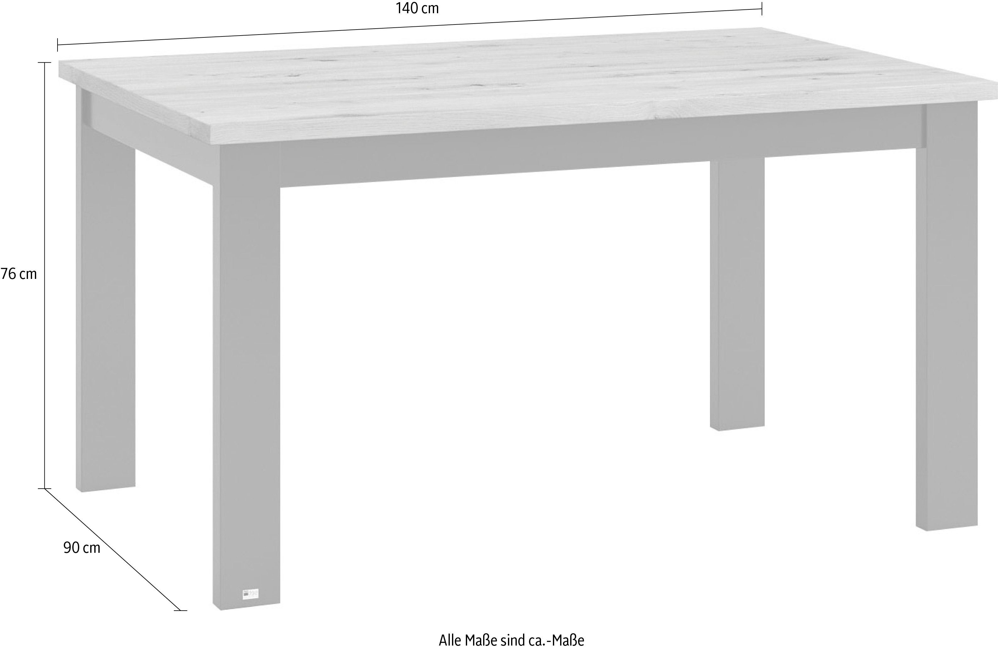 set one by Musterring Eettafel York in 3 kleurvarianten en 4 maten verkrijgbaar, met eiken plaat