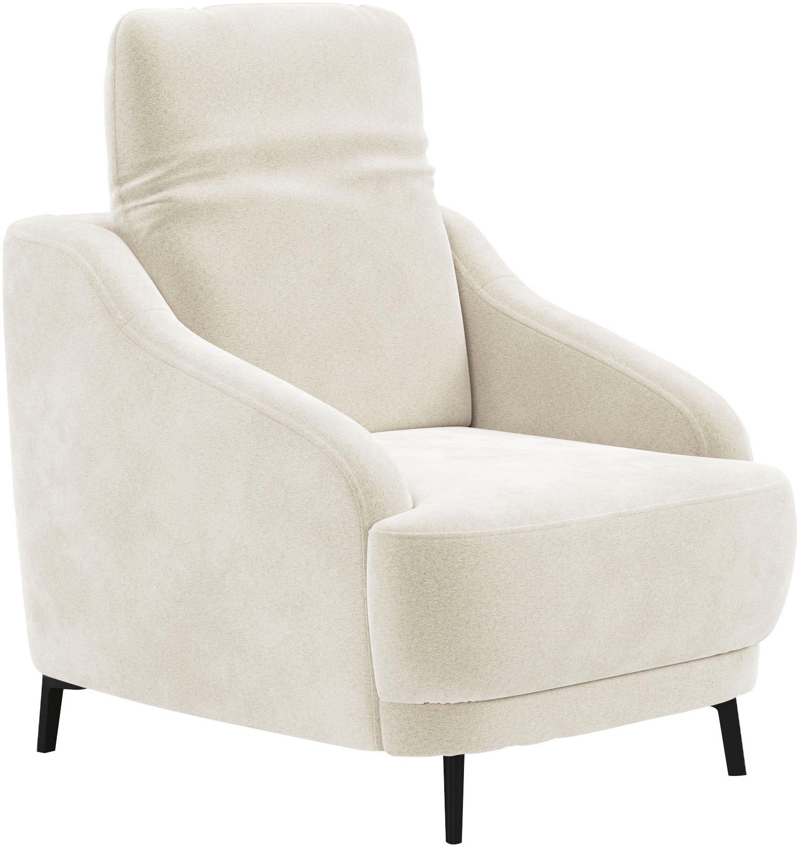 sit&more Fauteuil Blues met metalen poten, matzwart (1 stuk)
