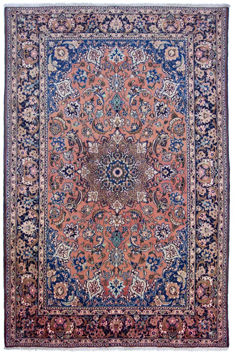 morgenland Wollen kleed Najafabad medaillon rosso chiaro 318 x 210 cm Uniek exemplaar met certificaat