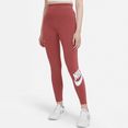 nike sportswear legging essential women's high-waisted graphic leggings rood