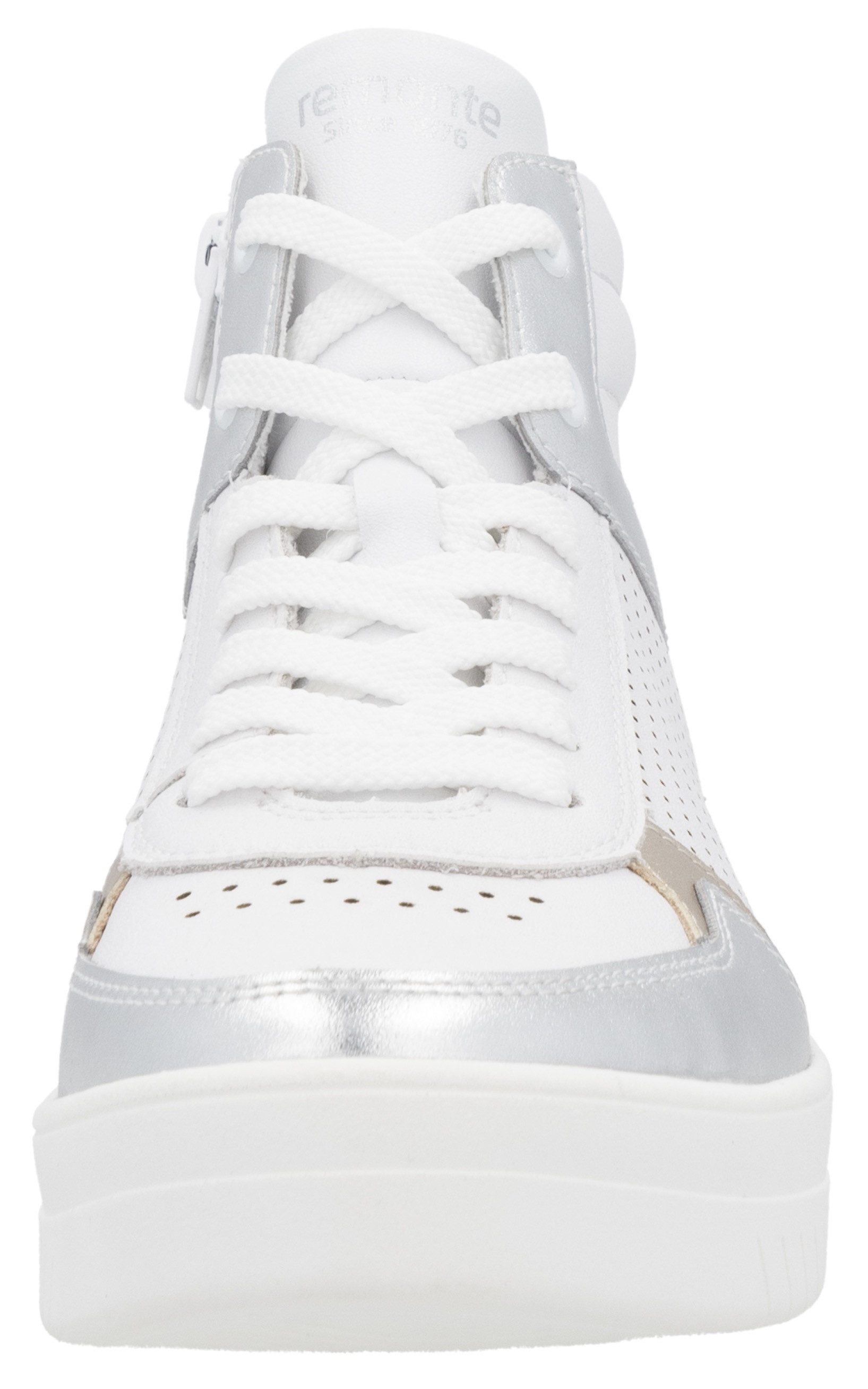 Remonte Plateausneakers , vrijetijdsschoen, veterschoen, high top sneaker met contrasterende afwerking
