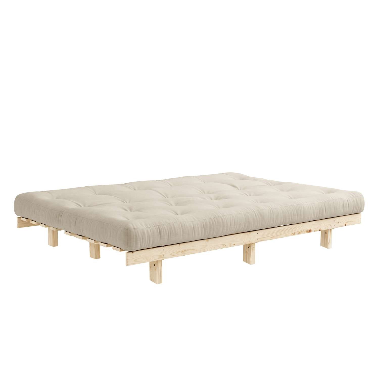 Karup Slaapbank Lean 200 slaapbank, logeerbed, bank met futonmatras Inclusief futonmatras, ligoppervlak 130x200 cm, FSC® gecertificeerd grenen (2 stuks)