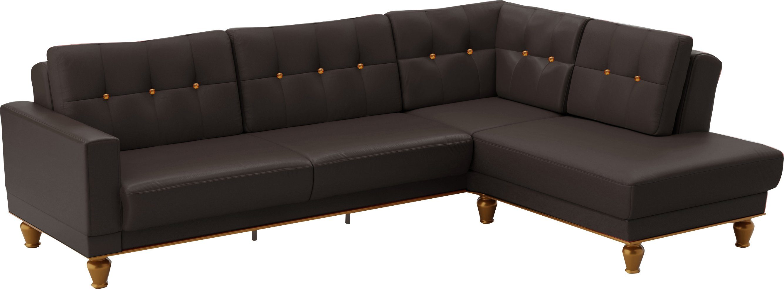 sit&more Hoekbank Orient 5 L-vorm met strassteentjes, naar keuze met slaapfunctie en bedkist