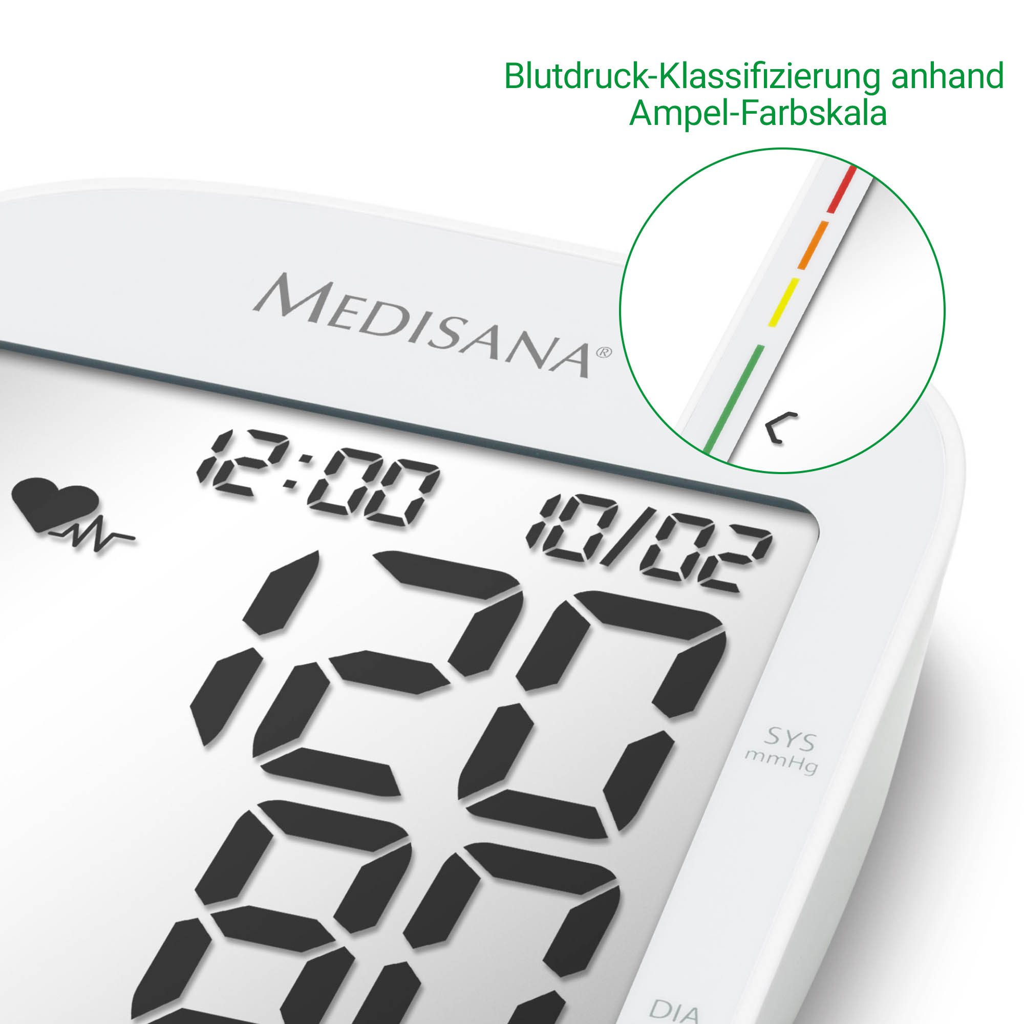 Medisana Bovenarm-bloeddrukmeter BU 535 Voice Spraakuitvoer, onregelmatige hartslagweergave, elk 120 geheugenplaatsen