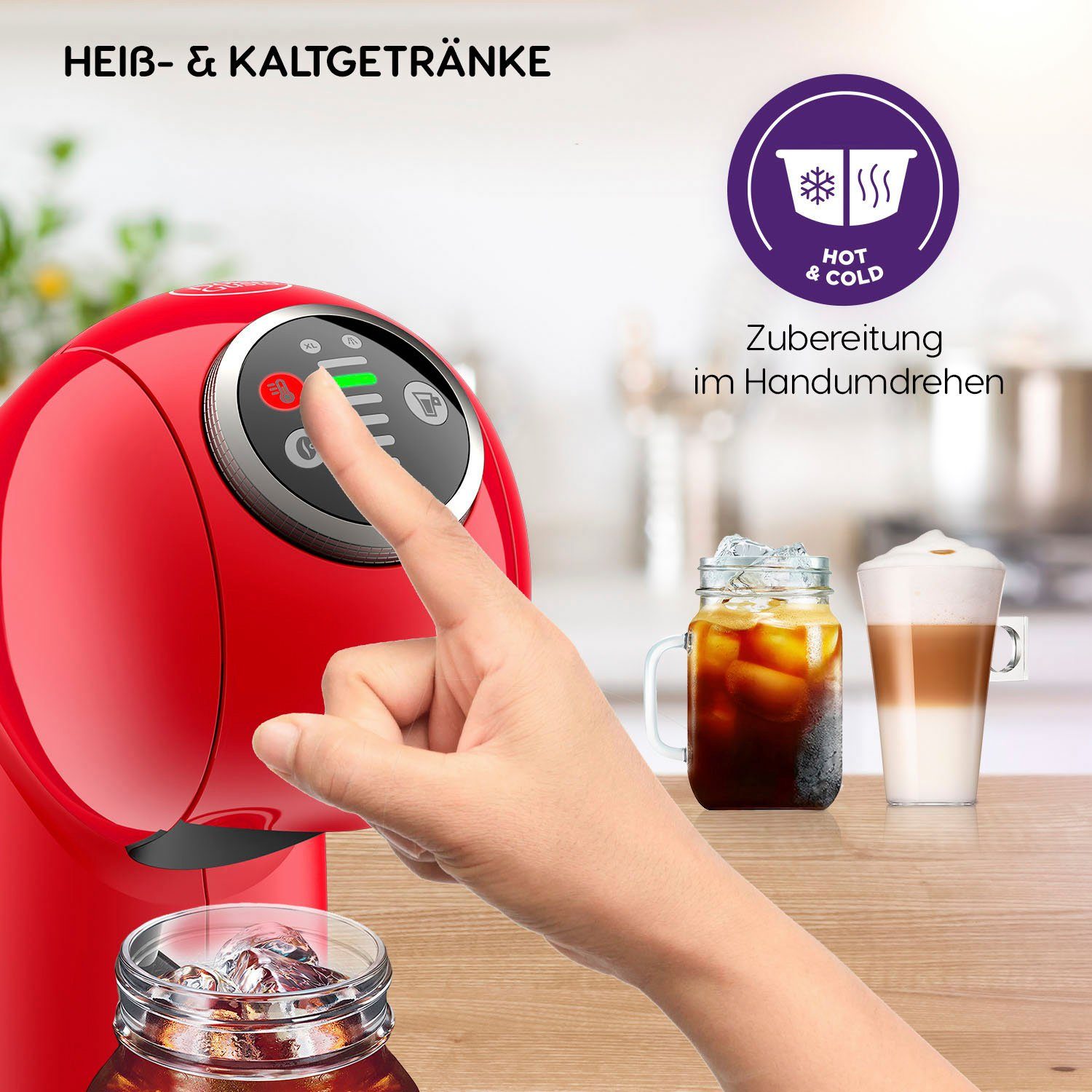 Nescafé Dolce Gusto Koffiecapsulemachine KP3405 Genio S Plus, Temperatuurkeuze, automatische uitschakeling, 0,8 liter waterreservoir