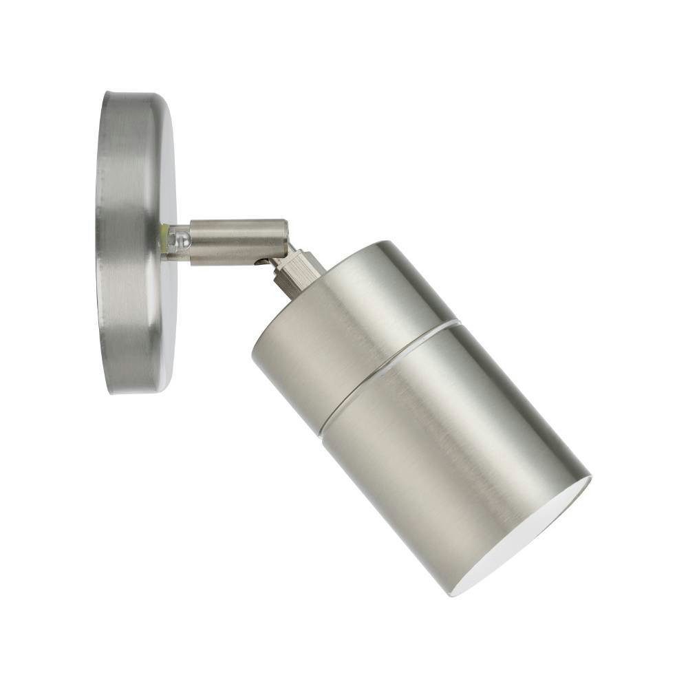 EGLO Ledwandlamp voor buiten STOCKHOLM1 spot, wandspot, buitenlamp, roestvrij staal, zilver, IP44 (1 stuk)