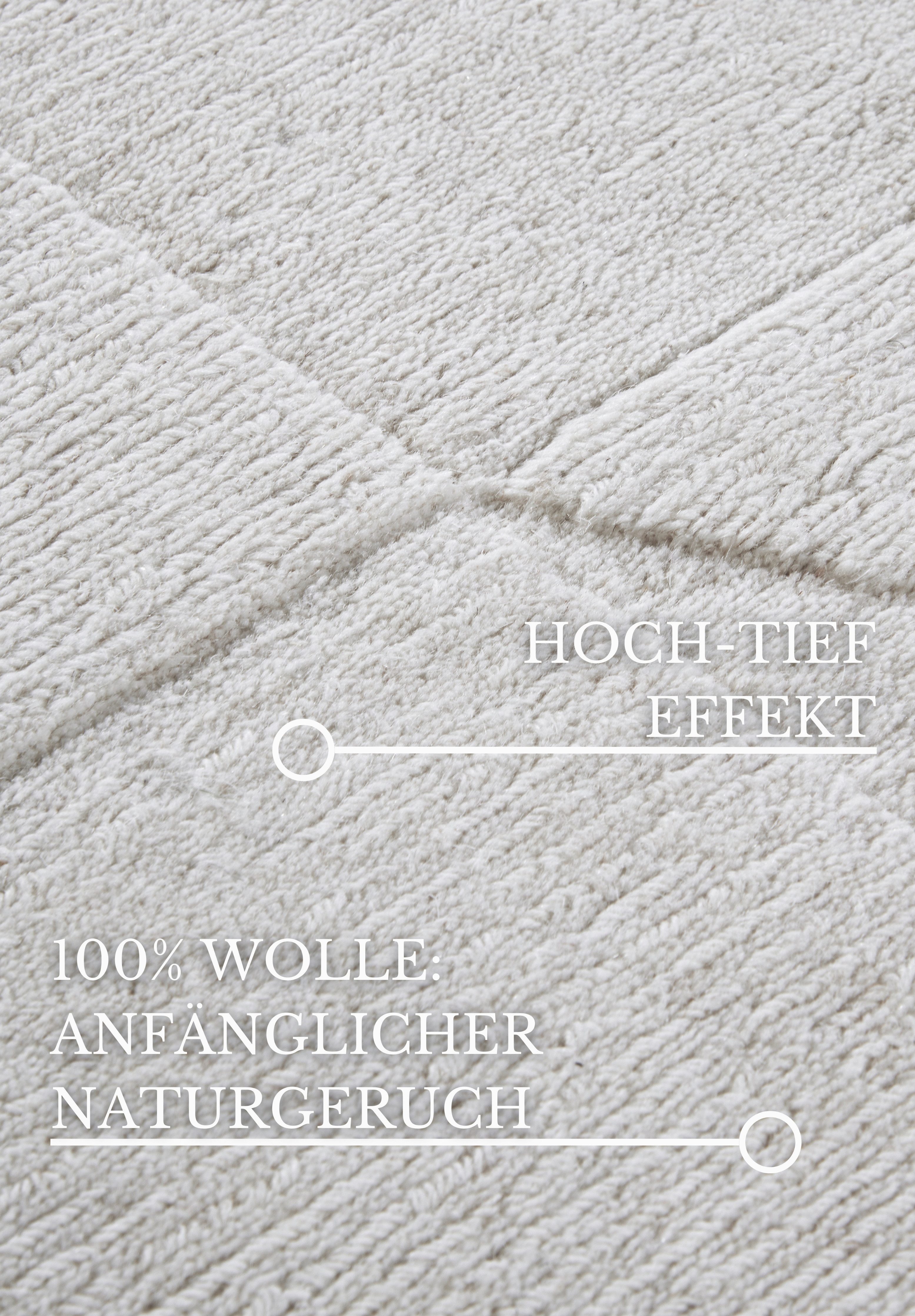 Villeroy & Boch Wollen kleed Ursule Loper, handgeweven, wol, natuur, woonkamer, geometrie, boho