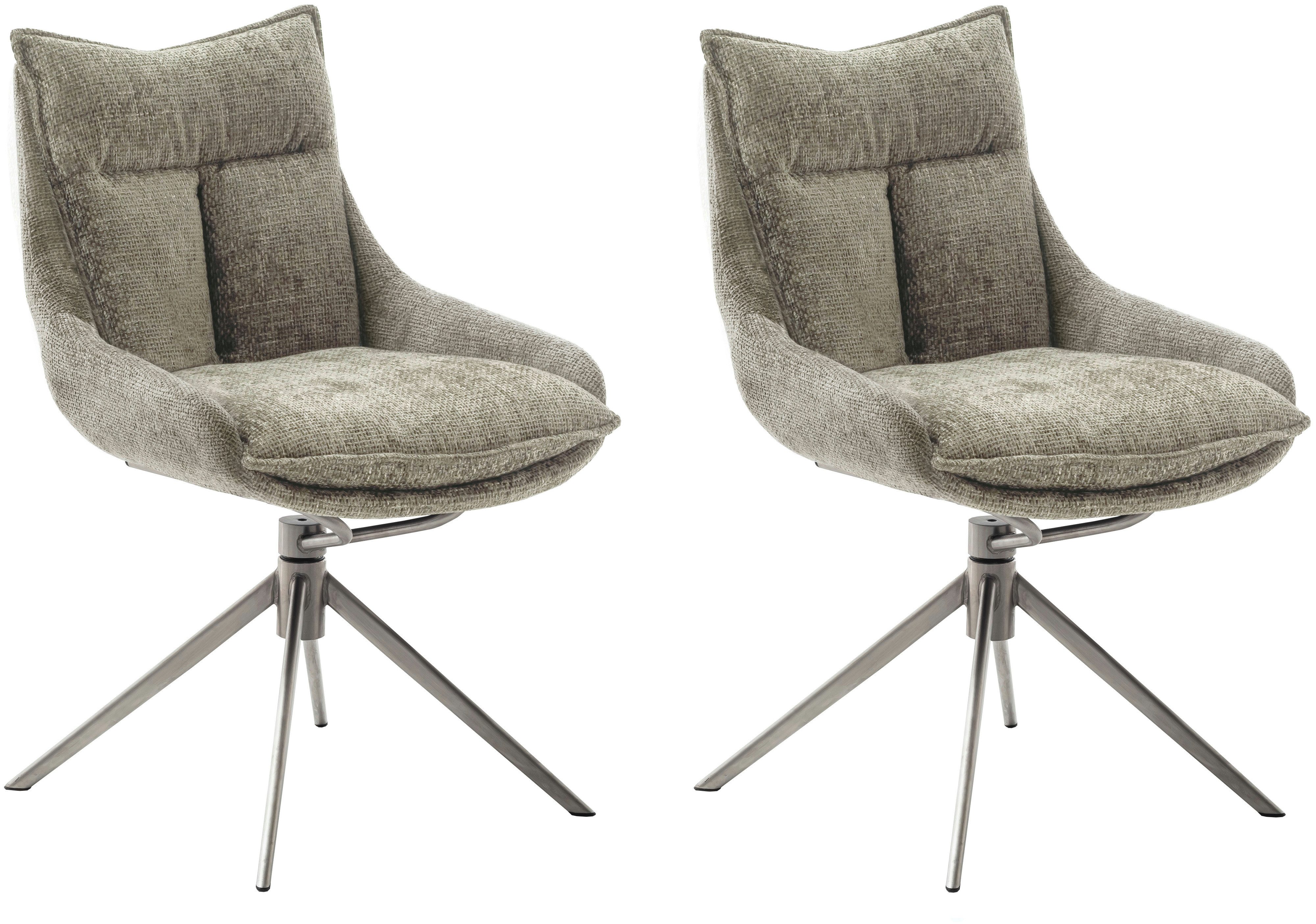 MCA furniture Eetkamerstoel (2-set), draaibaar 360°, draai- & schommelfunctie, belastbaarheid 120 kg 4 poot stoelen bruin