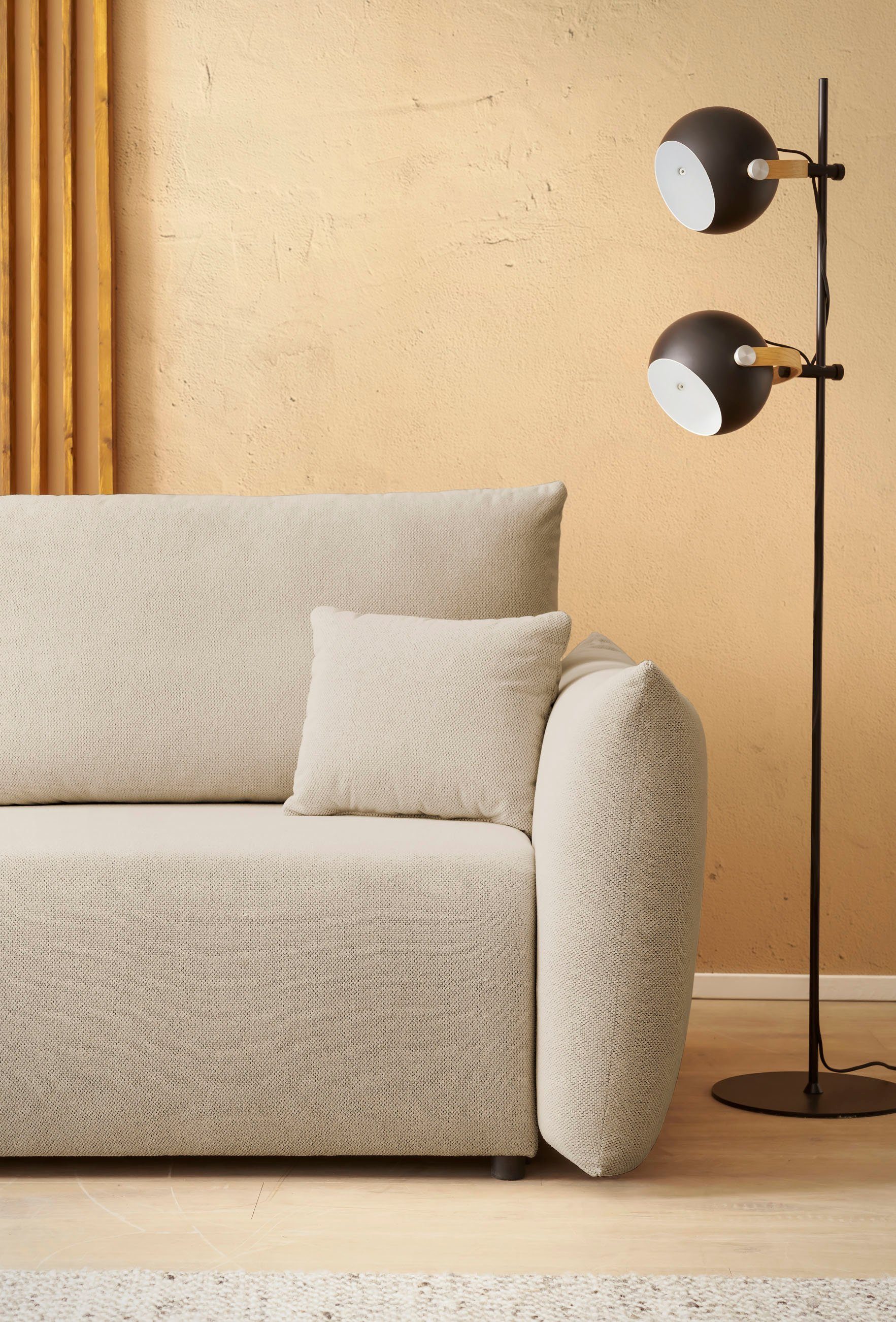 INOSIGN 3-zitsbank MAVAS slaapbank met bedlade ca. 240/108 cm (ligoppervlak 212/145 cm), ribfluweel, chenille, structuur