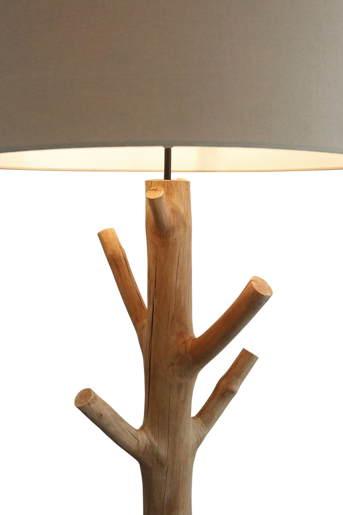 SalesFever Staande lamp Tahlia handgemaakt, met linnen kap (1 stuk)