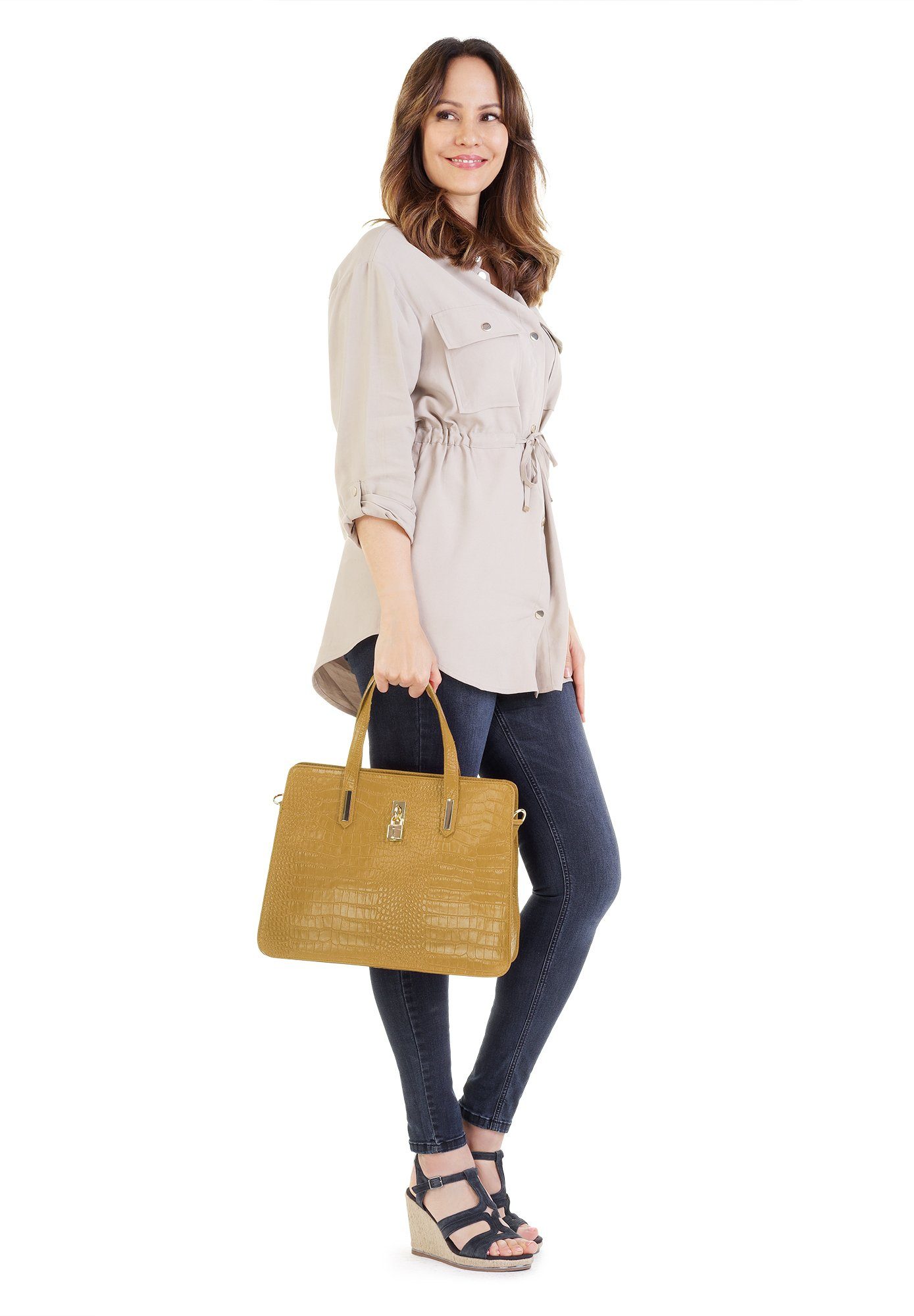 Cluty Tas echt leer, made in italy