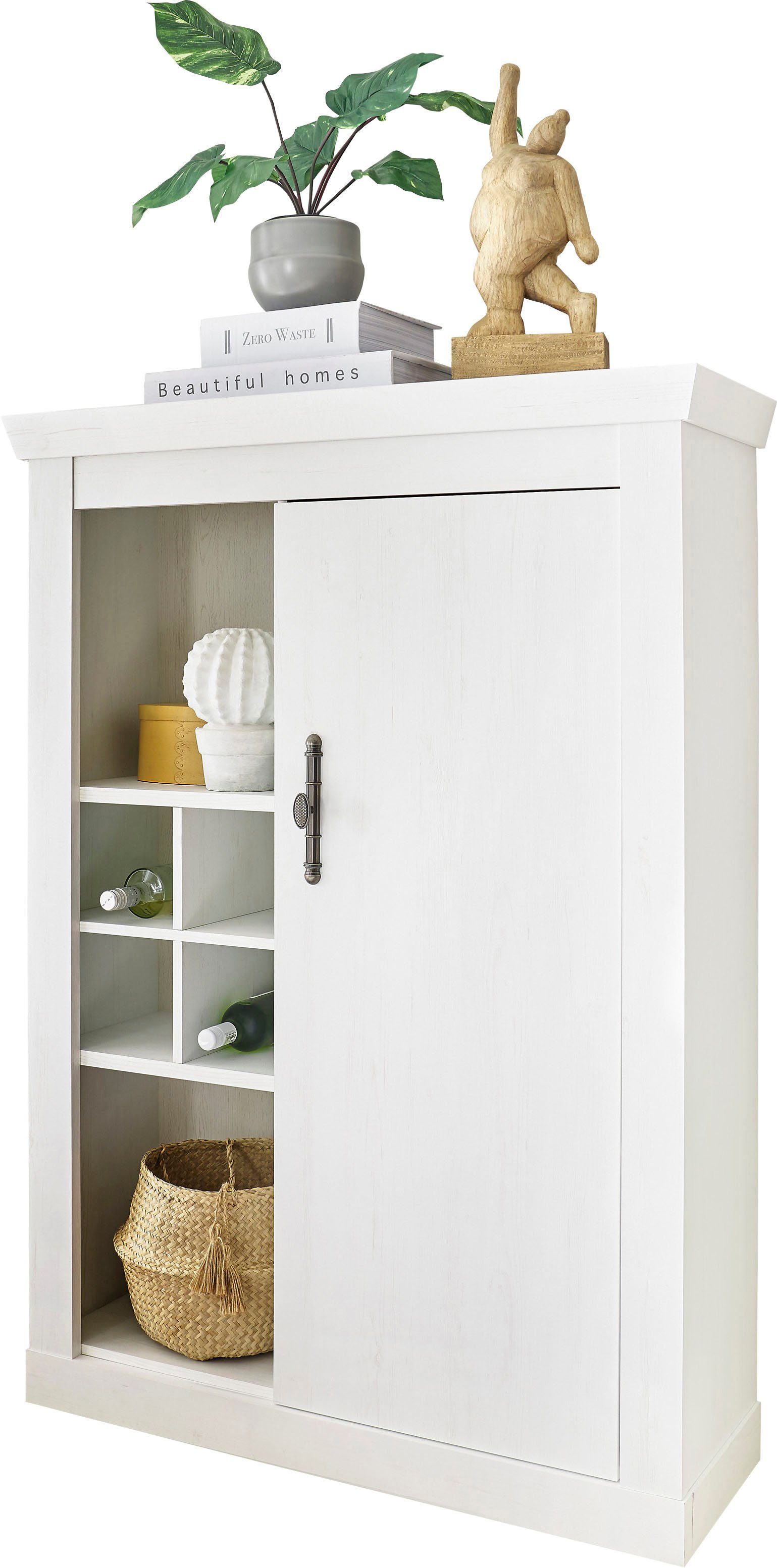 Home affaire Highboard Ravenna in romantische landelijke stijl, grepen van metaal, hoogte 146 cm
