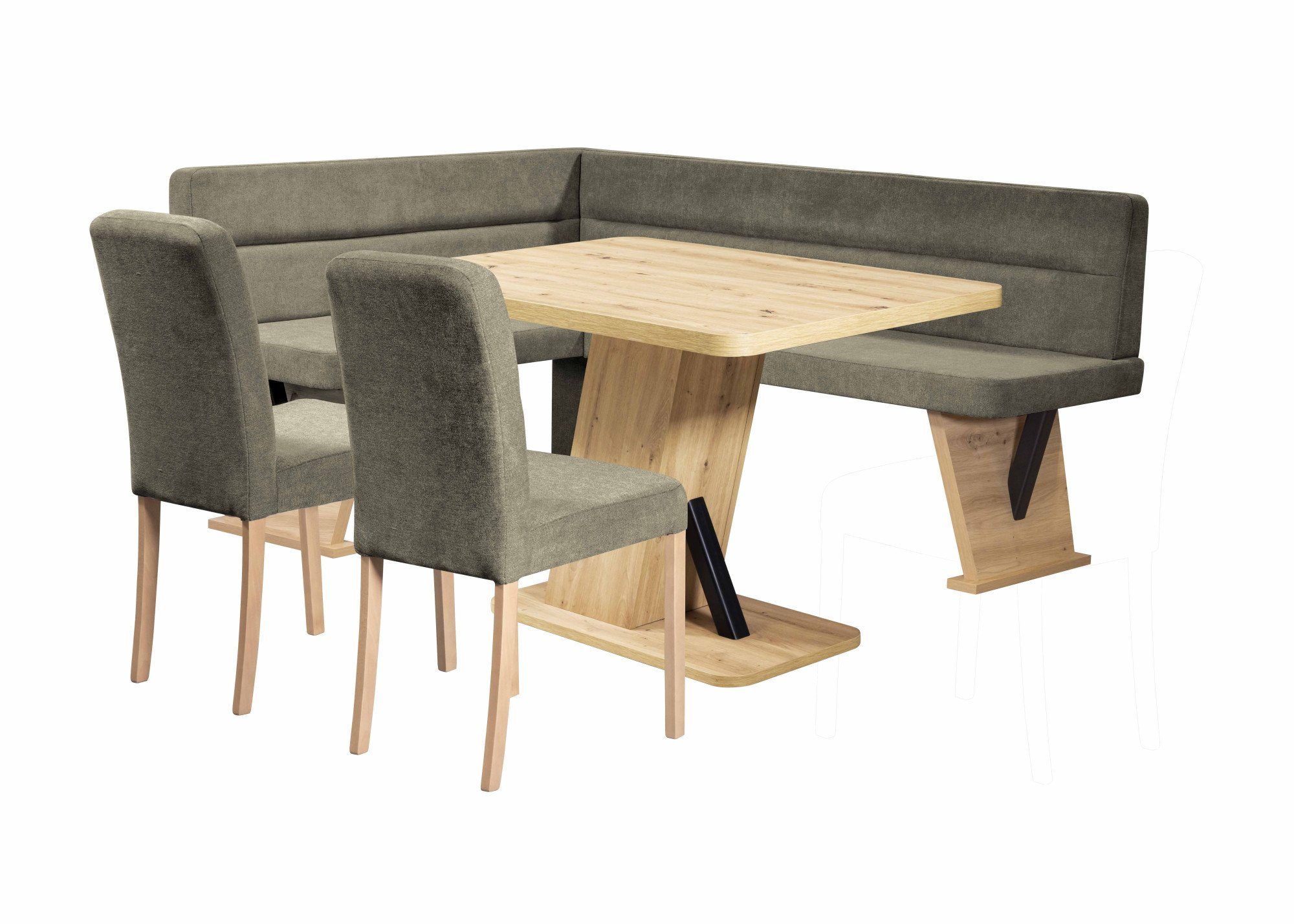 Home affaire Stoel met 4 poten Laros Massief houten frame (set)