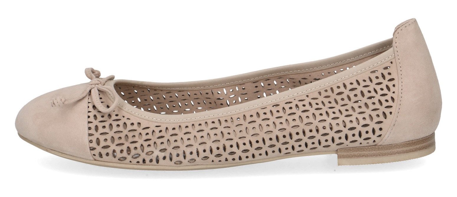 Caprice Ballerina's , blokhak, business schoen, comfortabele schoen met subtiele sierstrik