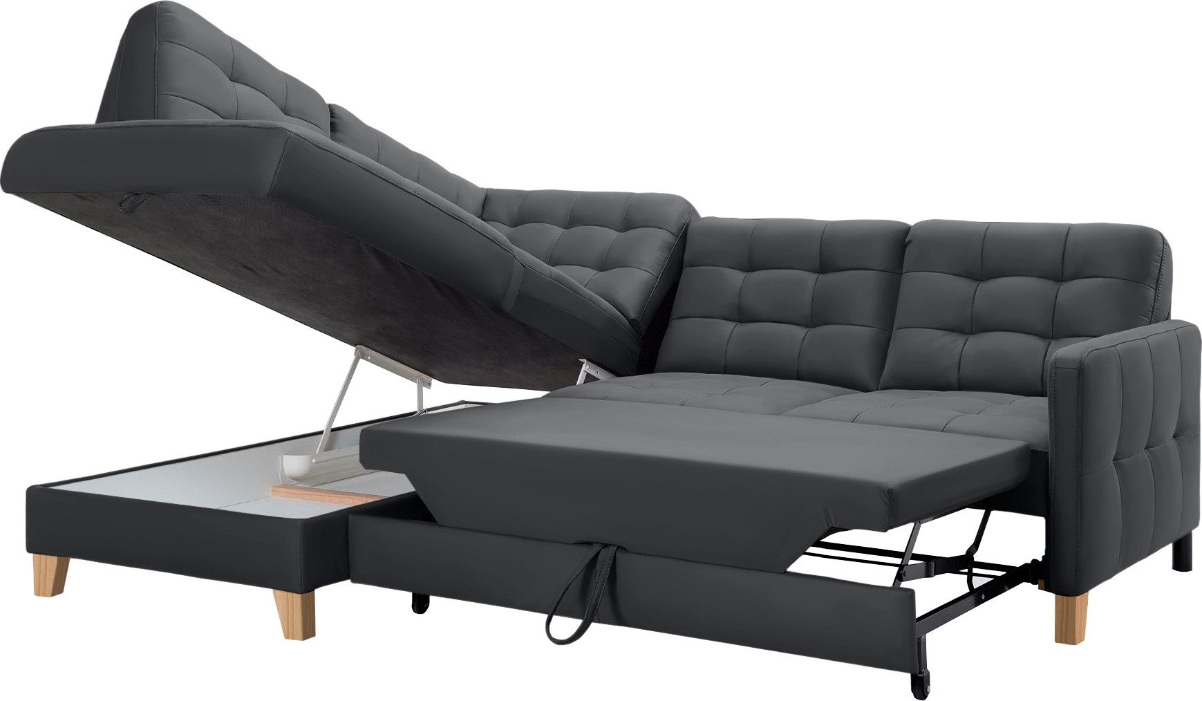exxpo - sofa fashion Hoekbank Elio, compact en comfortabel, handig, tijdloos design, L-vorm