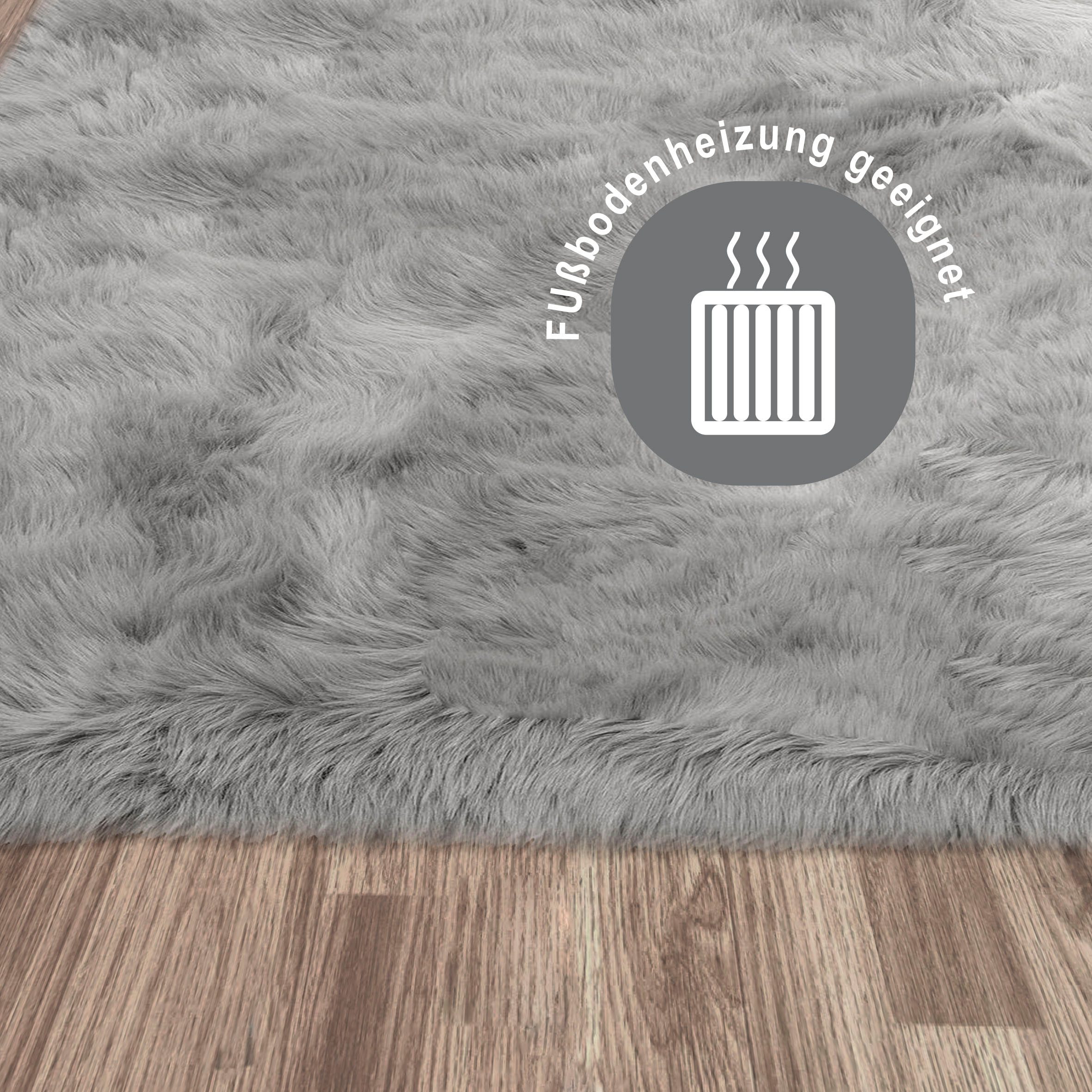 Home affaire Hoogpolig vloerkleed Valeria schapenvacht tapijt knuffelig Imitatiebont, zachte vloerkleden, woonkamer, slaapkamer, eetkamer