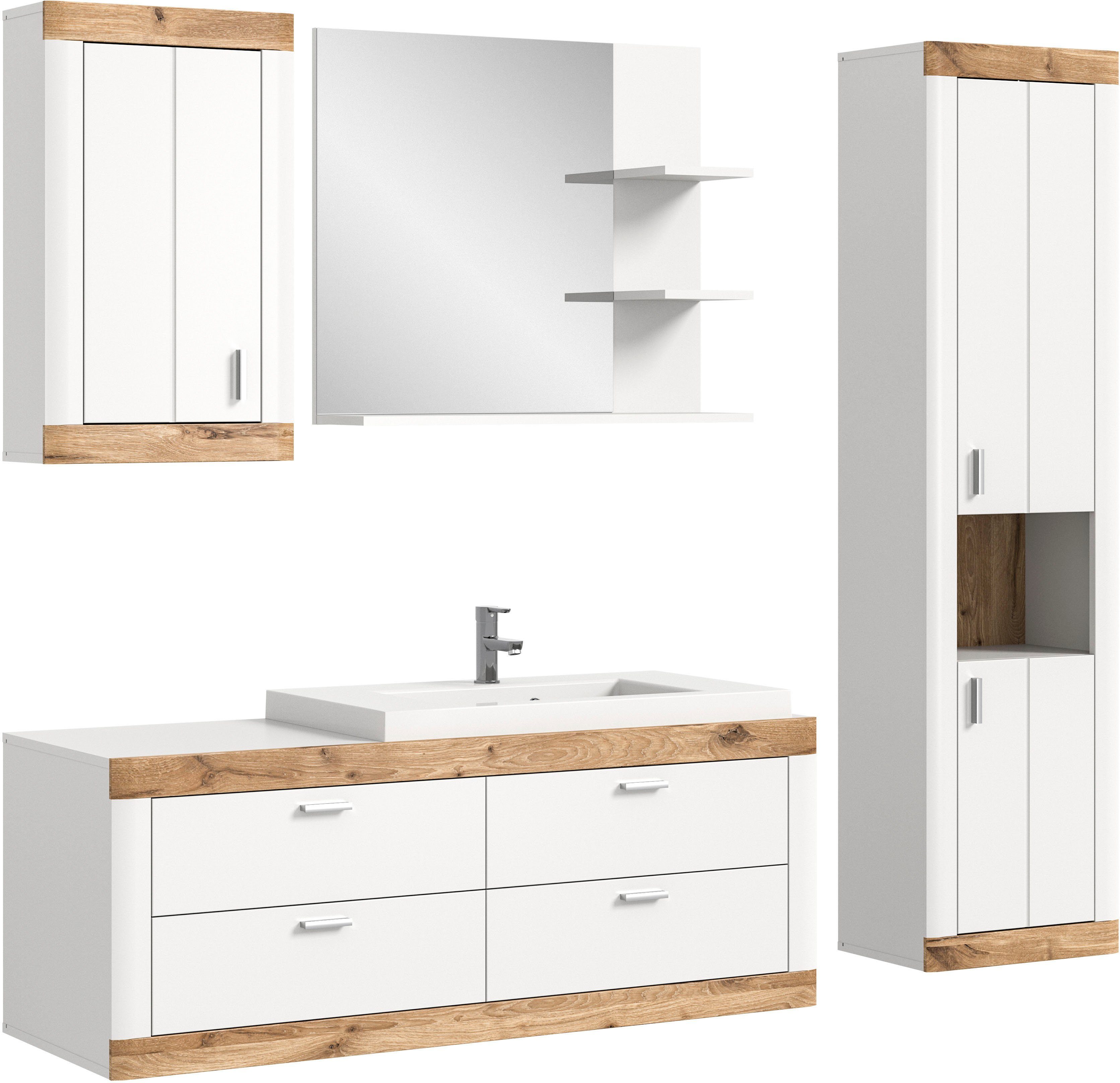 Home affaire Badkamerserie Landsby, 4-delig, inclusief mineralen gietwasbak, bestaande uit: (set, 4-delig)