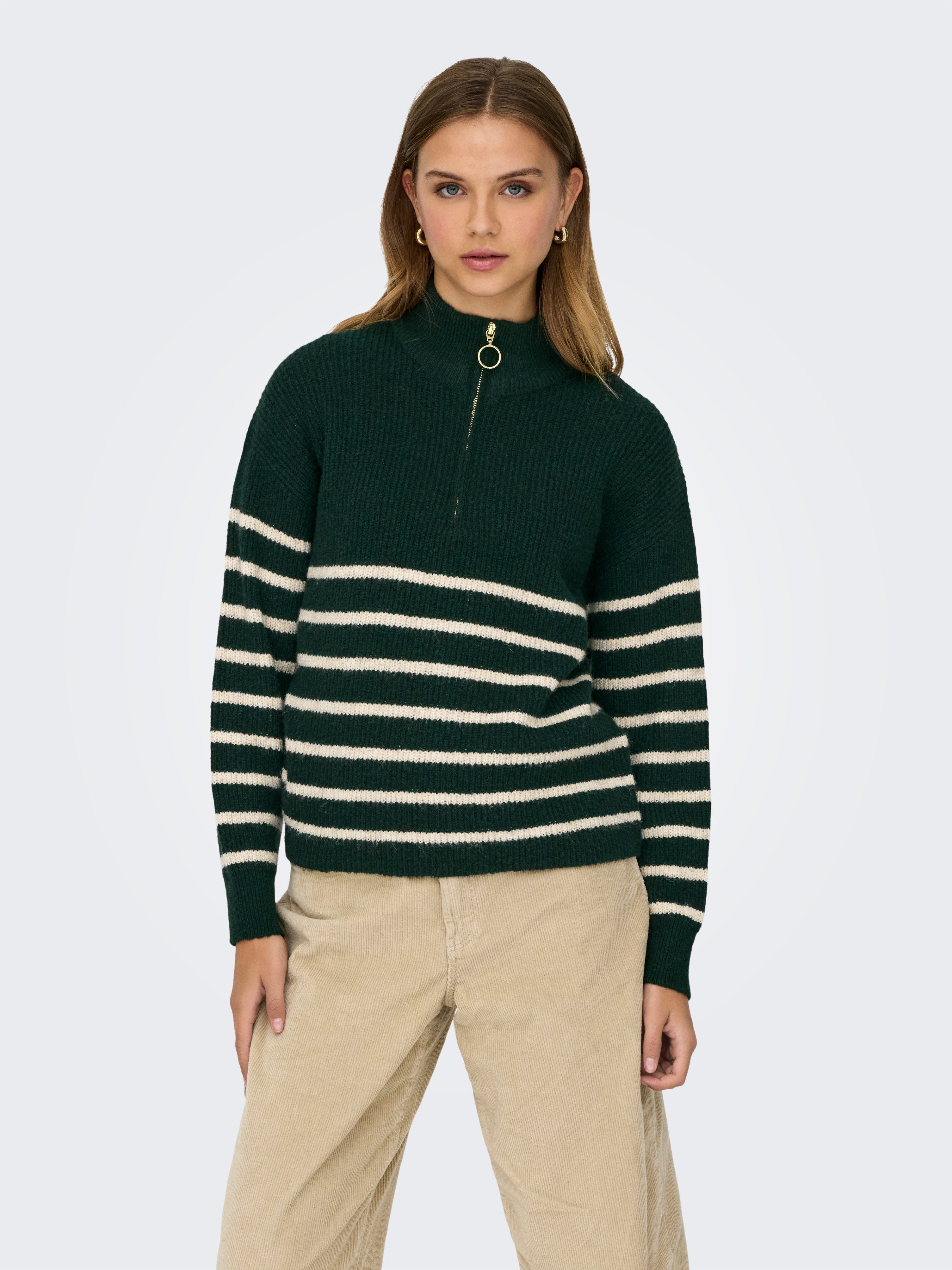 Only Gebreide trui ONLTOKYO L/S ZIP PULLOVER KNT NOOS