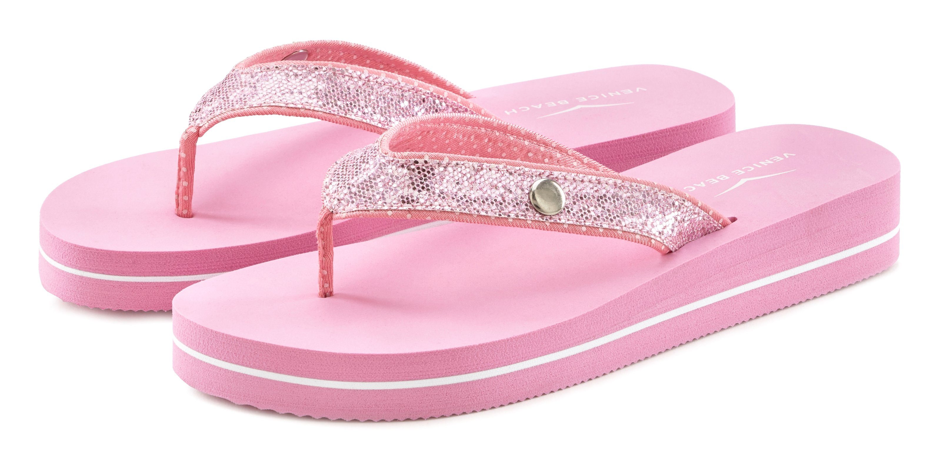 Venice Beach Teenslippers veganistisch met glitter