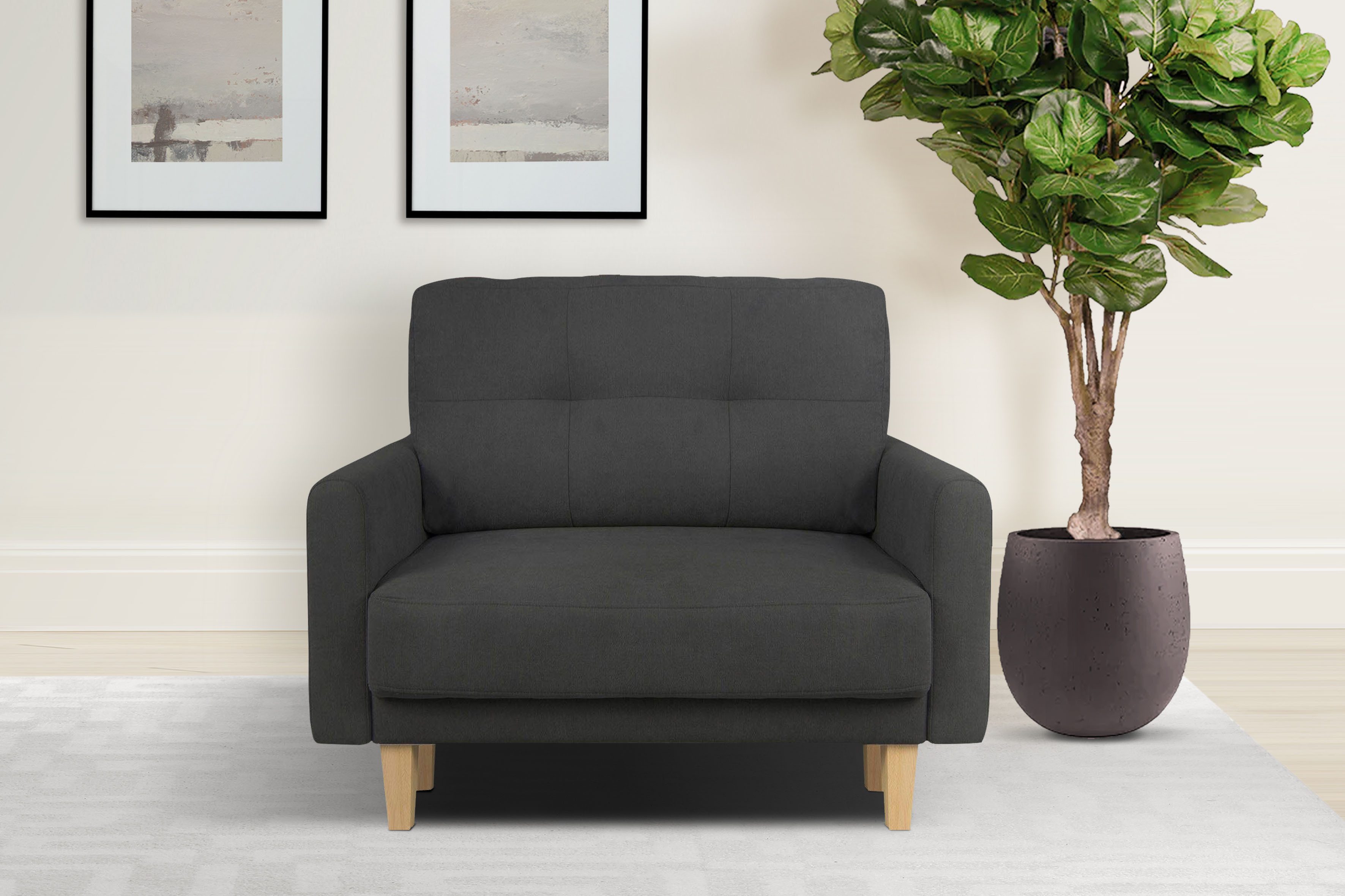 Home affaire Fauteuil TRIPLO relaxstoel met golfondersteuning, afmetingen B/D/H: 95/100/89 cm fauteuils maat Luxe-microvezel zacht grijs