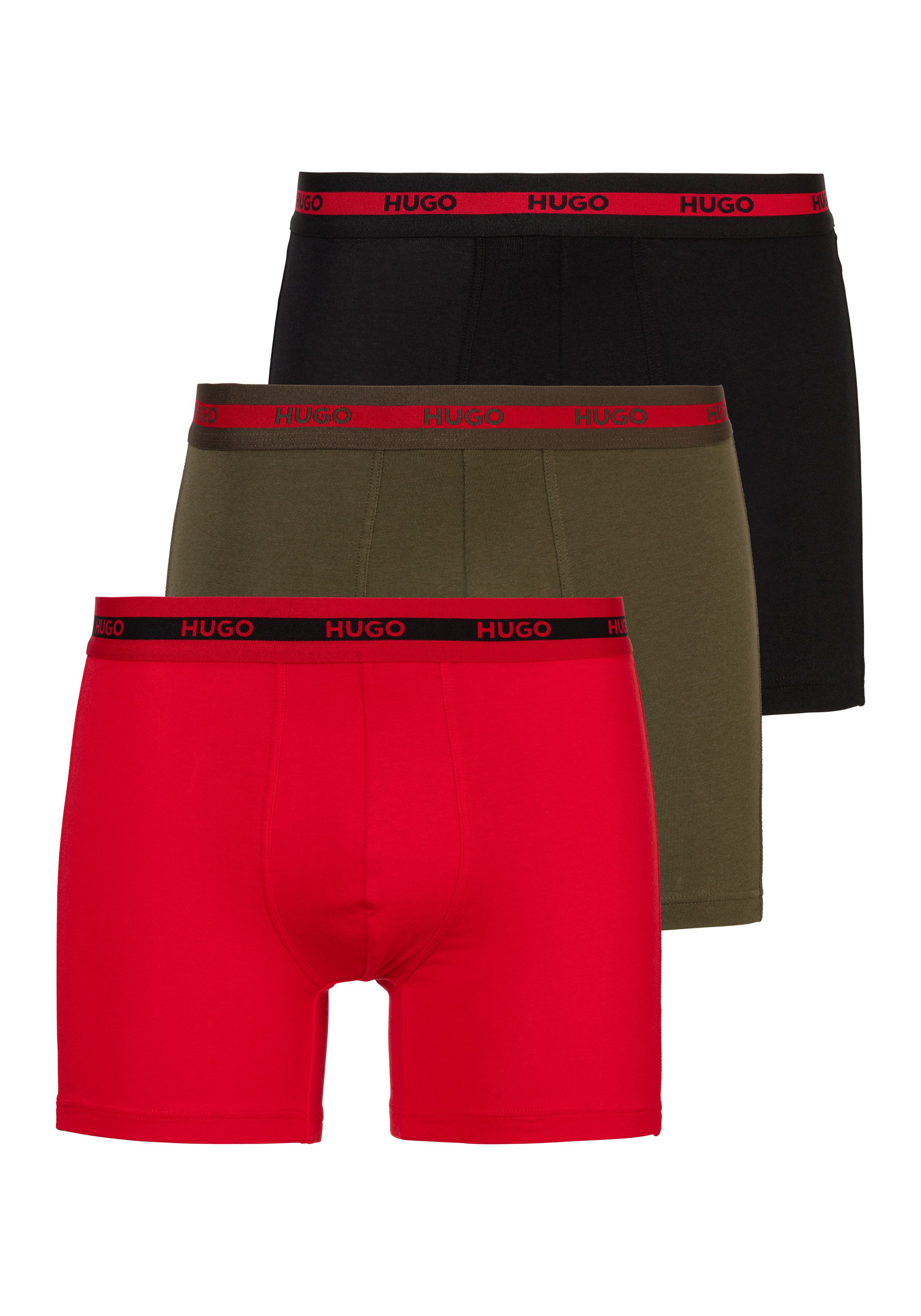 HUGO underwear Boxershort BOXERBR TRIPL PLANET met elastische taille (set 3 stuks 3)