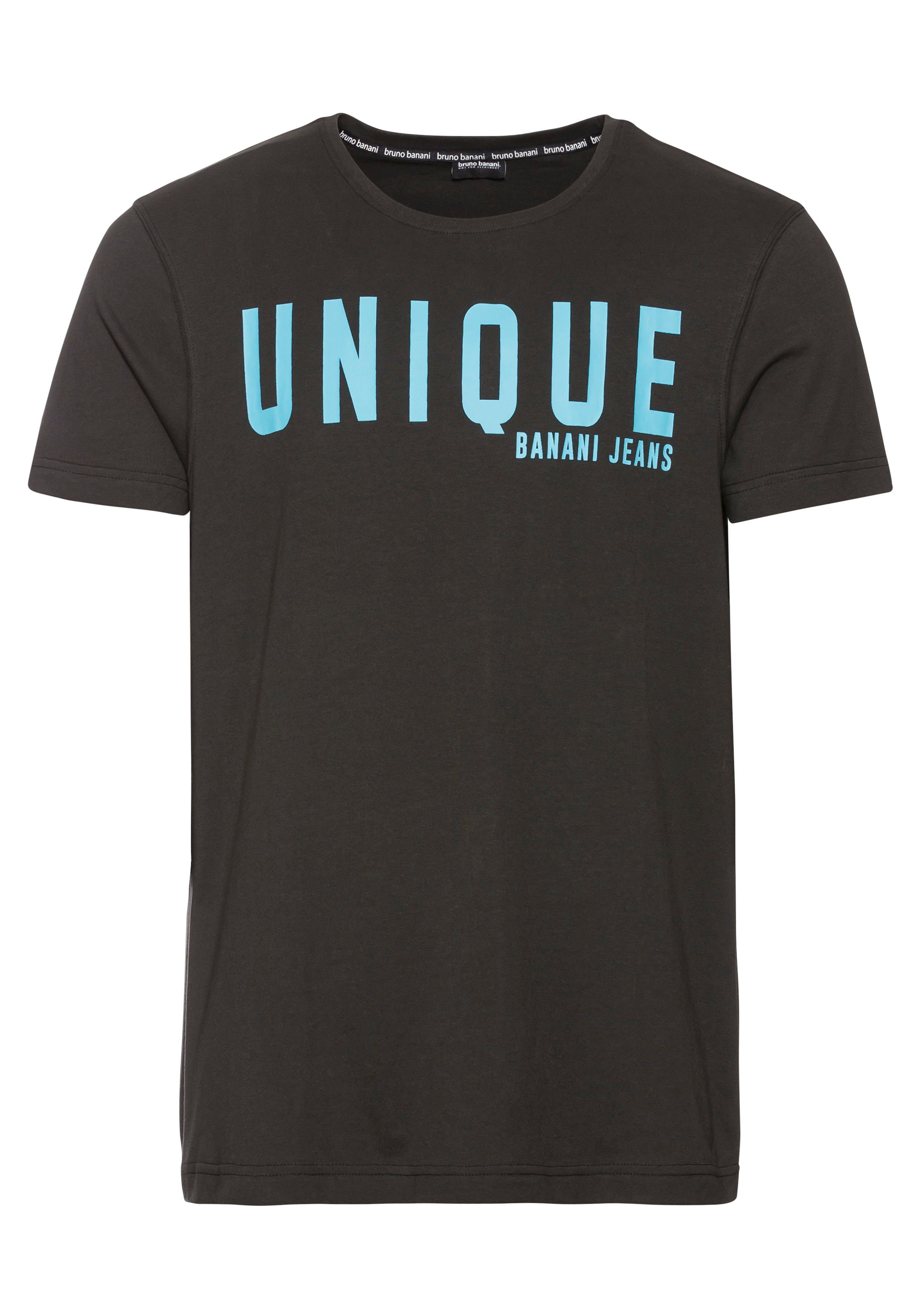 Bruno Banani T-shirt smal gesneden, met logoprints, ronde hals