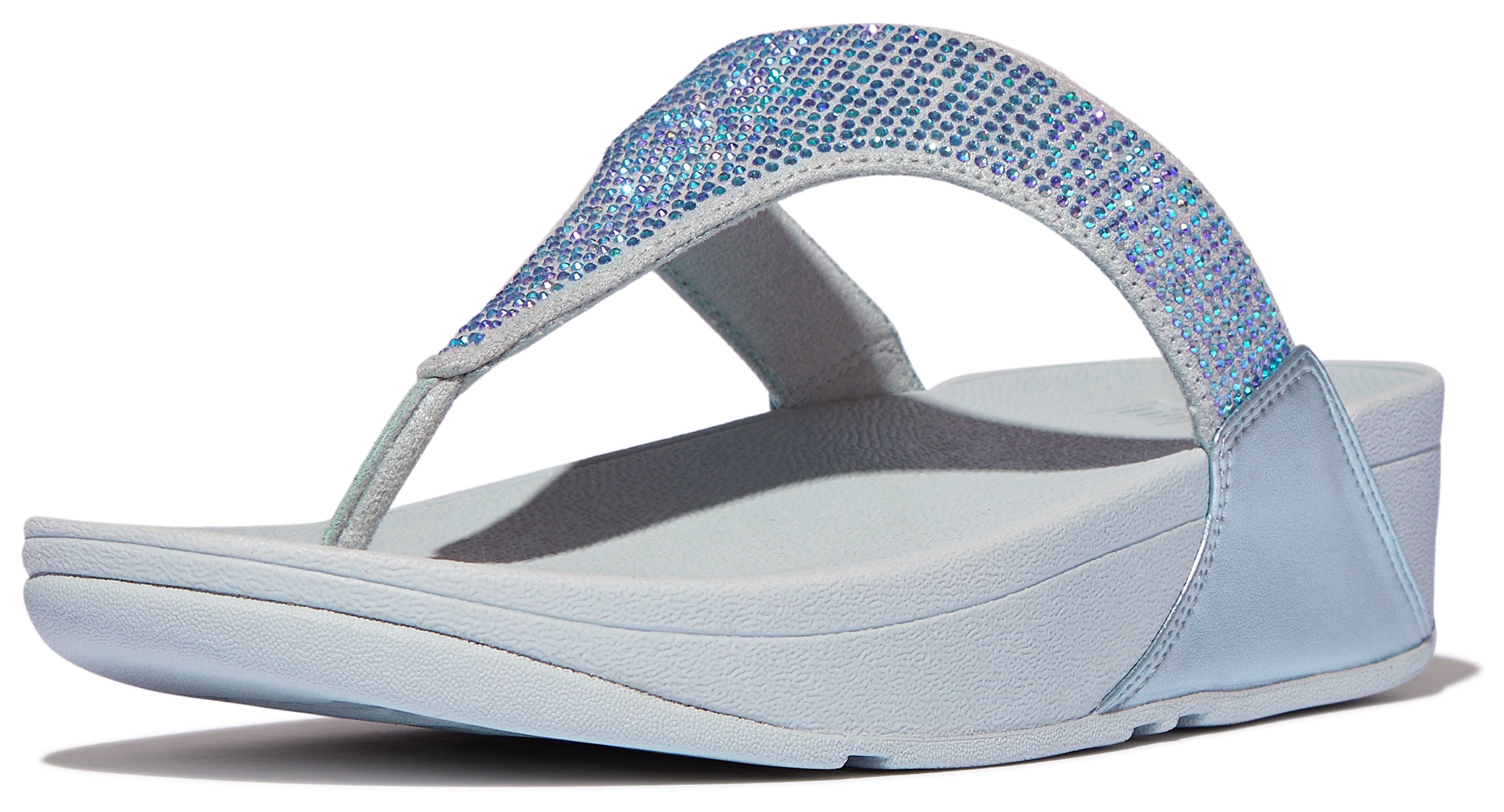 Fitflop Dianets LULU CRYSTAL EMBELLISHED TOE-POST SANDALS - HOTFIX sleehak, zomerschoen, teen-scheider met zachte teenband