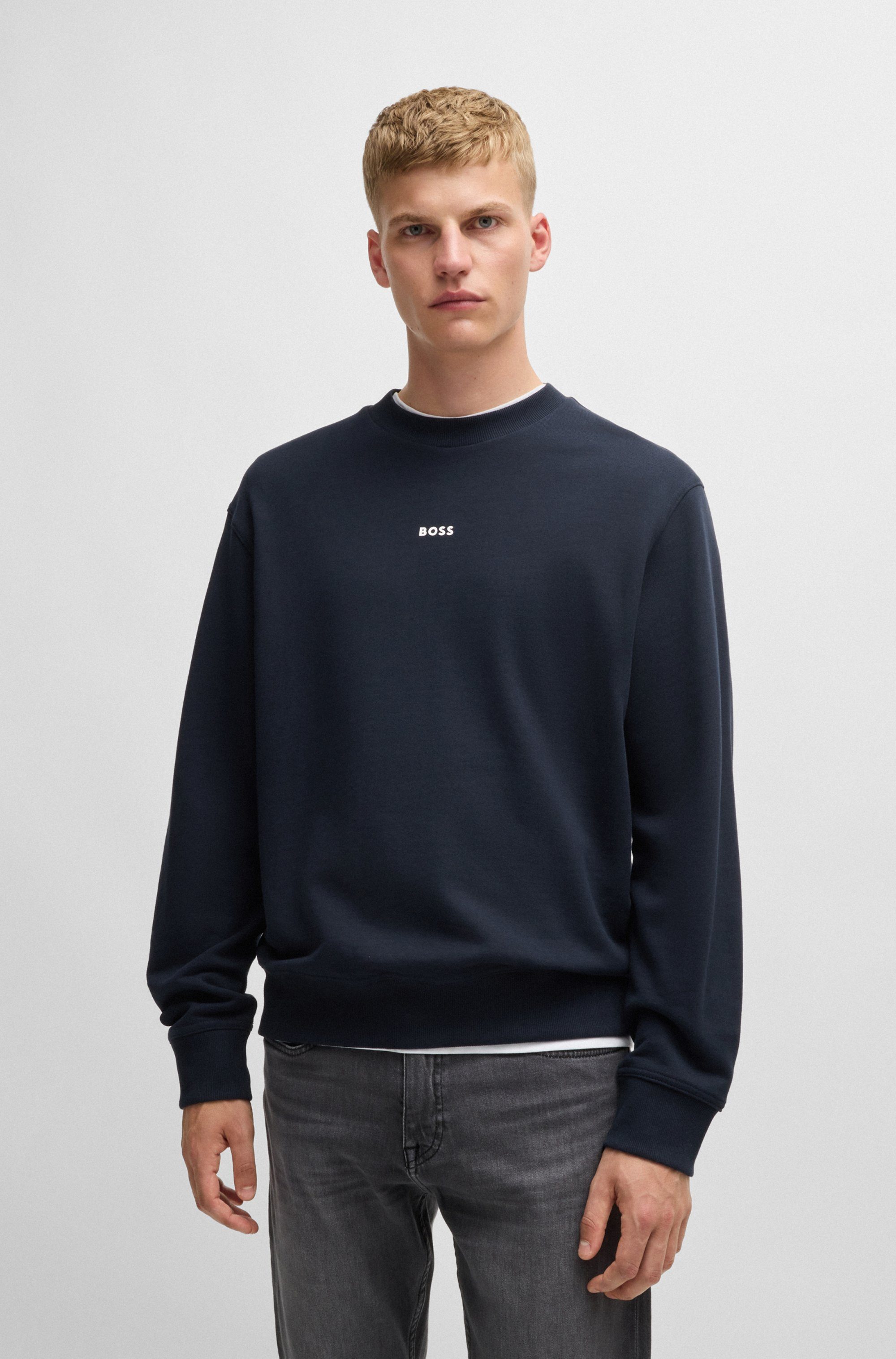 Boss Orange Sweatshirt WeSmallcrew met logo op borsthoogte