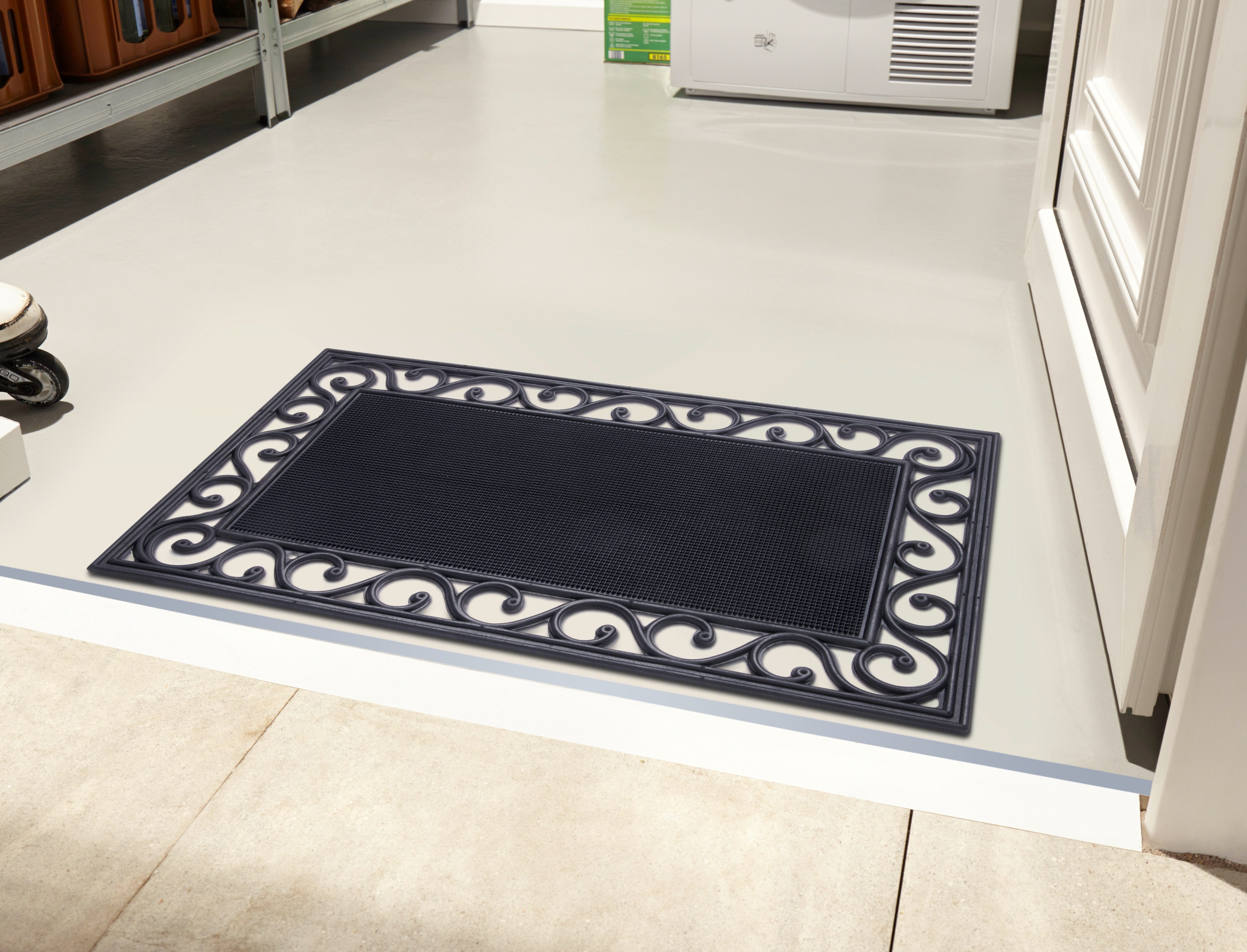 HANSE Home Mat Mix Mats gietijzer-look rubber centrum, deurmat Slijtvast, onderhoudsvriendelijk, robuust, weerbestendig, UV-bestendig