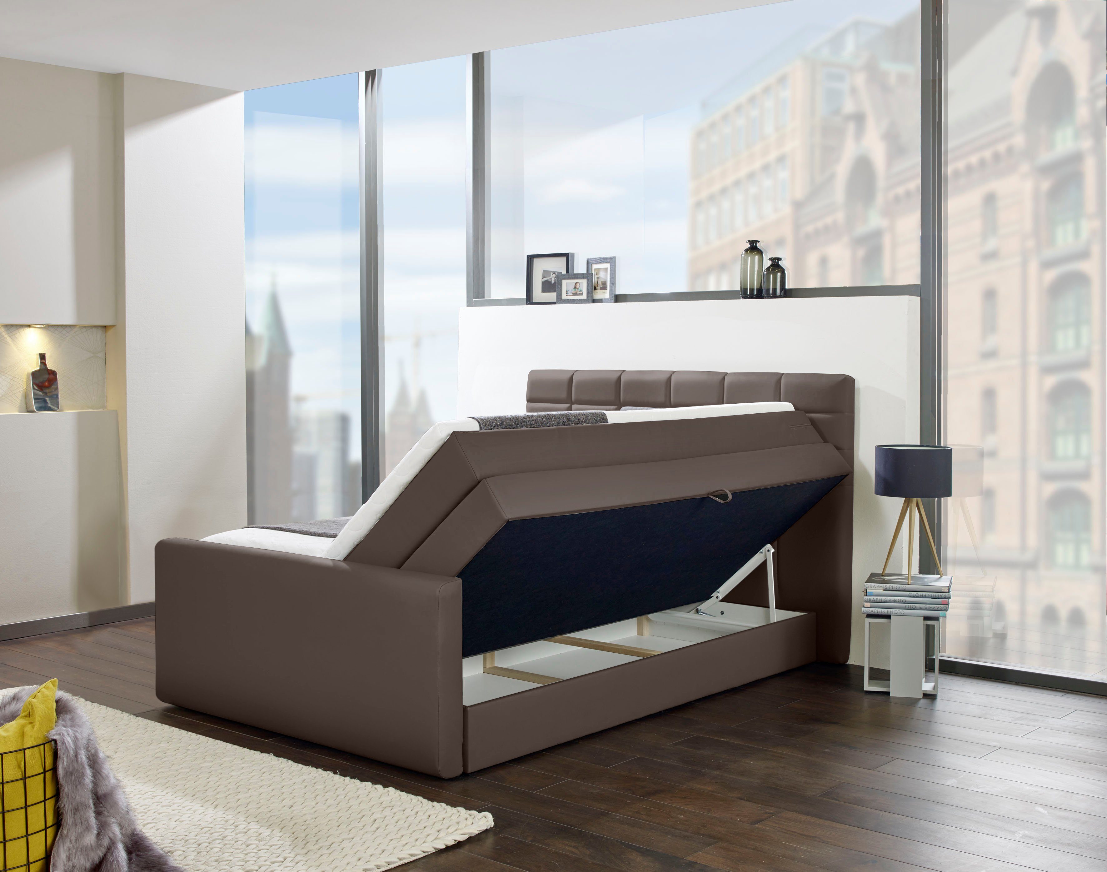 INOSIGN Boxspring Lethbridge incl. bedbox en matrastopper, twee matrastypes in h2