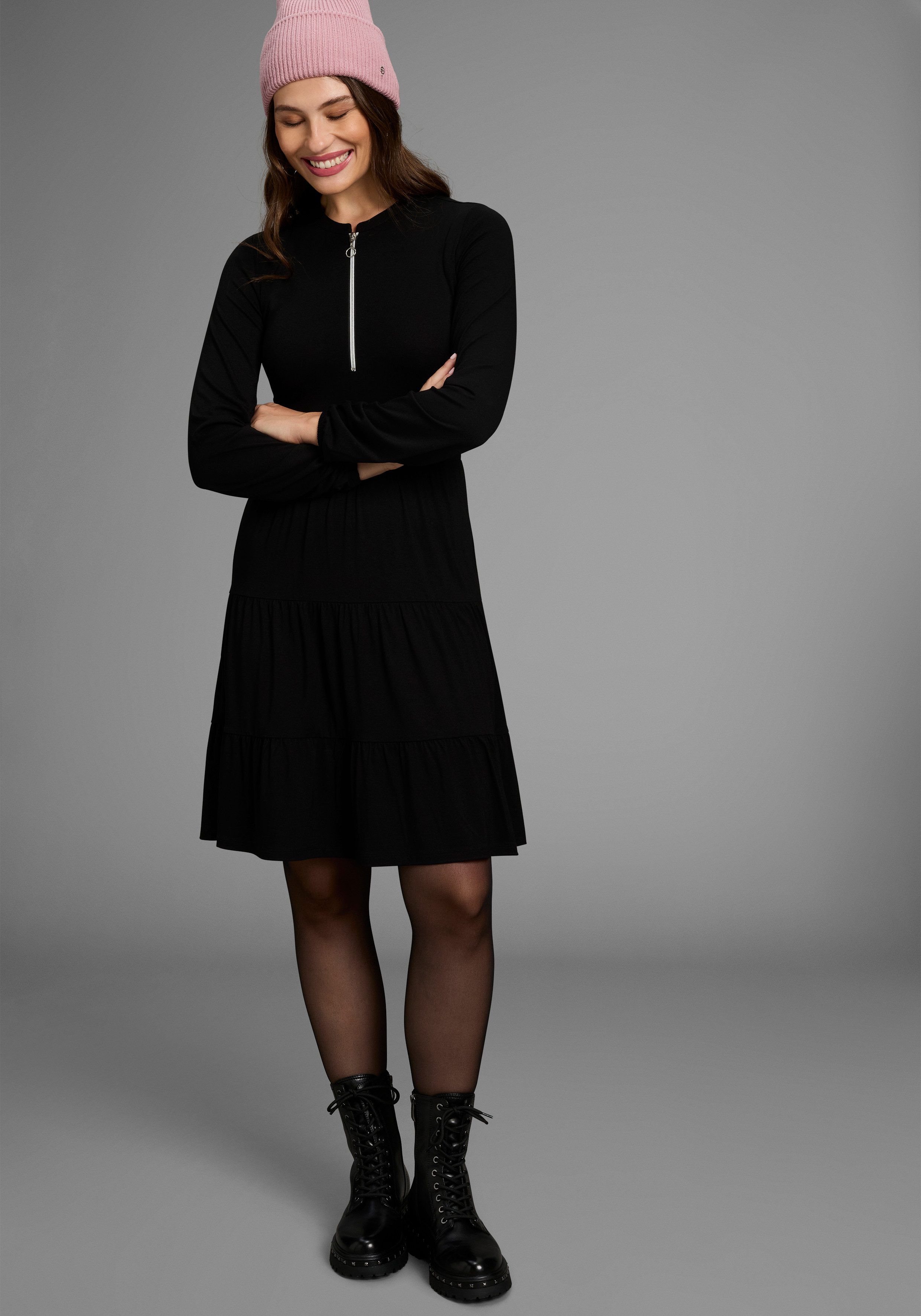 Bruno Banani Jerseyjurk met leuk ritsdetail - nieuwe collectie