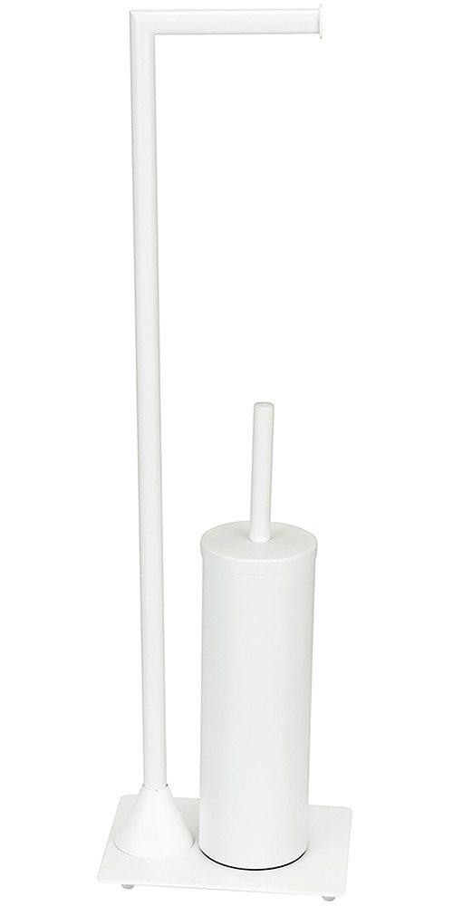 WENKO Toiletset Model Hella Standset van staal, toiletpapierhouder en WC-borstelhouder