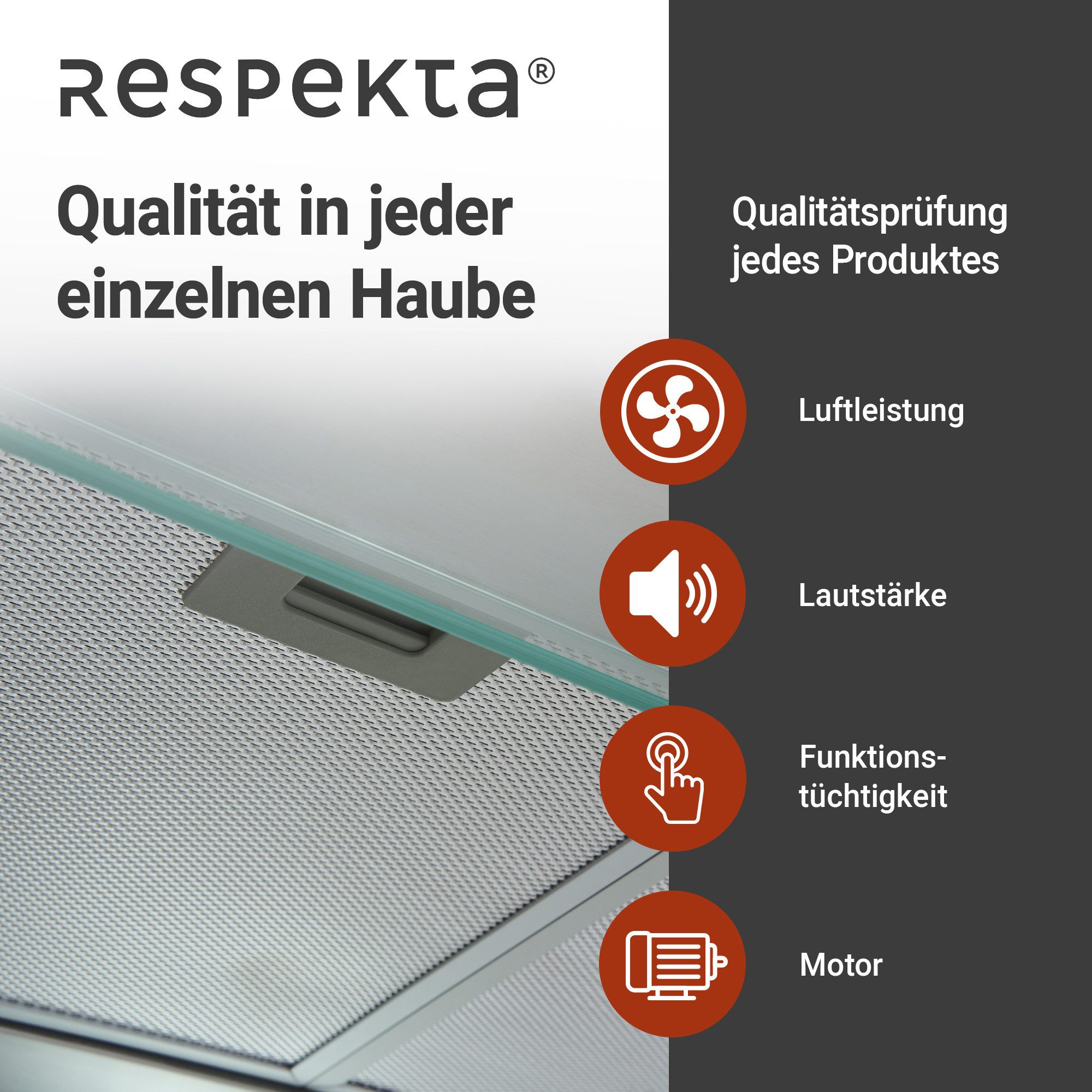 RESPEKTA Onderbouwkap CH 1259 IXC N 60 cm, 3 vermogensniveaus, led-verlichting, geschikt voor afzuiging en recirculatie