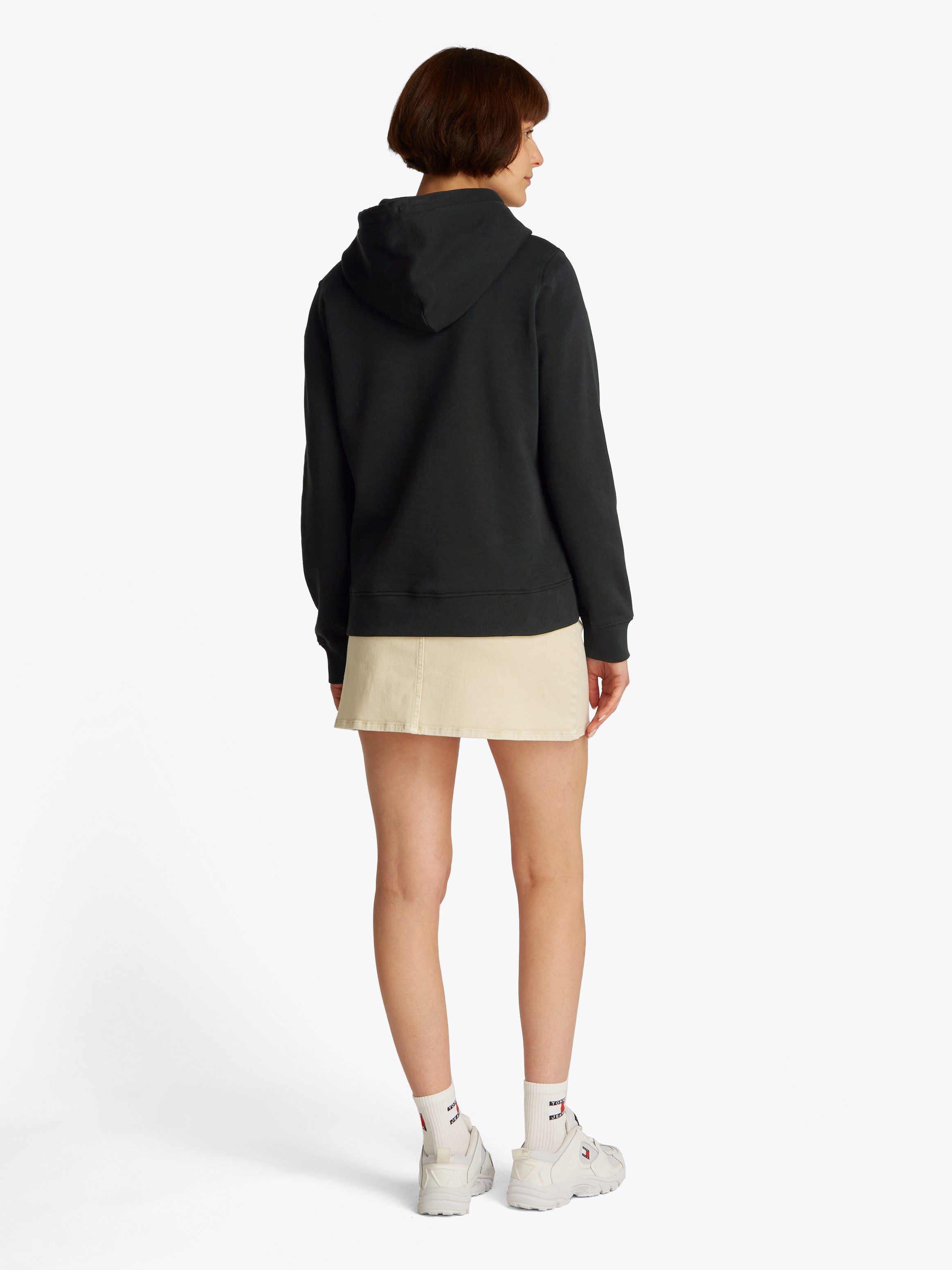 Tommy Jeans Curve Hoodie TJW REG TONAL LINEAR HOODIE EXT in grote maten, capuchon, logo-borduursel