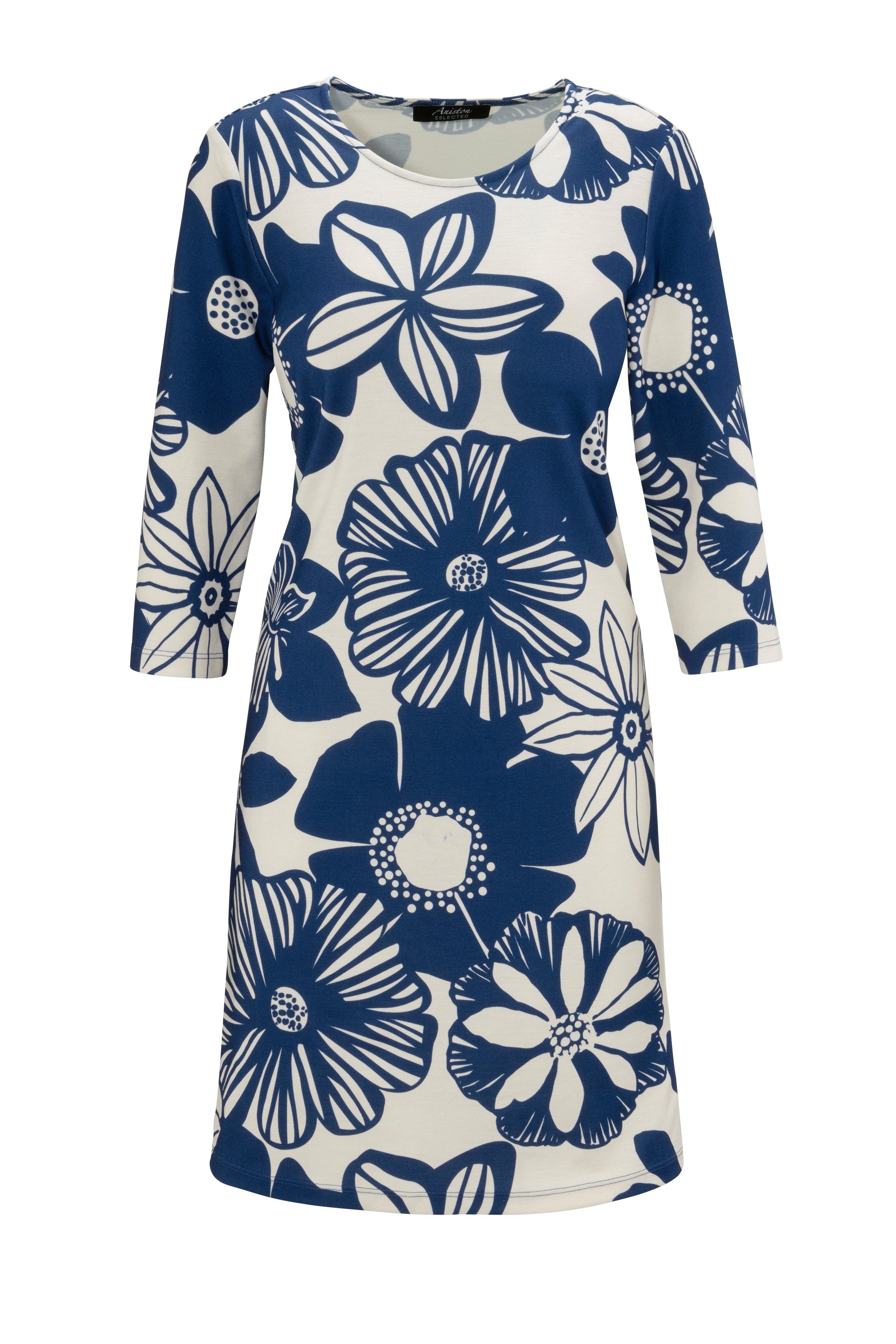 Aniston SELECTED Jerseyjurk met grote bloemenprint - elk stuk is uniek