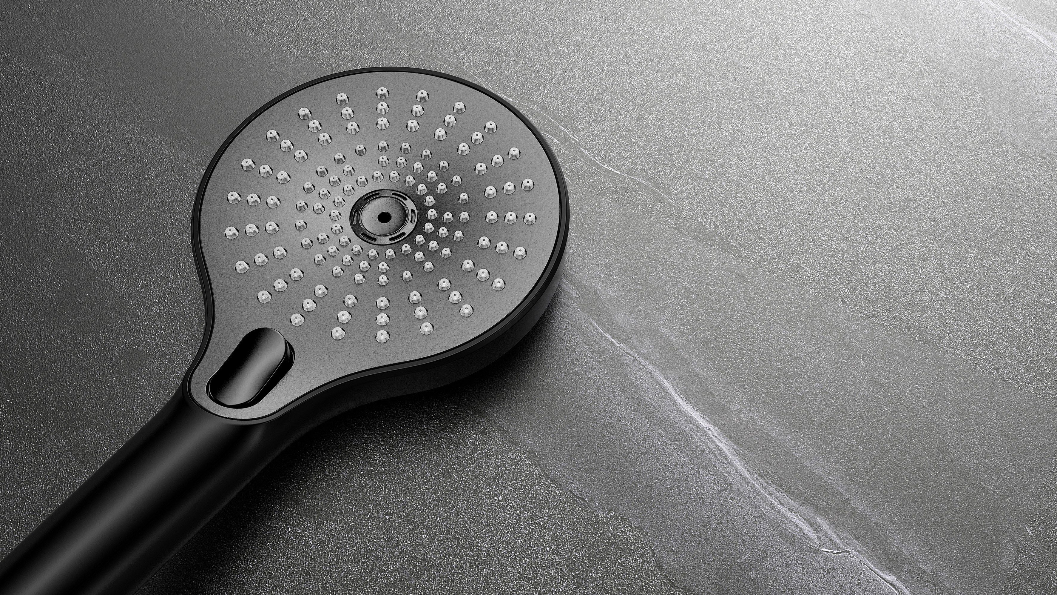 WENKO Handsproeier Ultimate Shower Zwart/grijs, Ø 13 cm (1-delig)