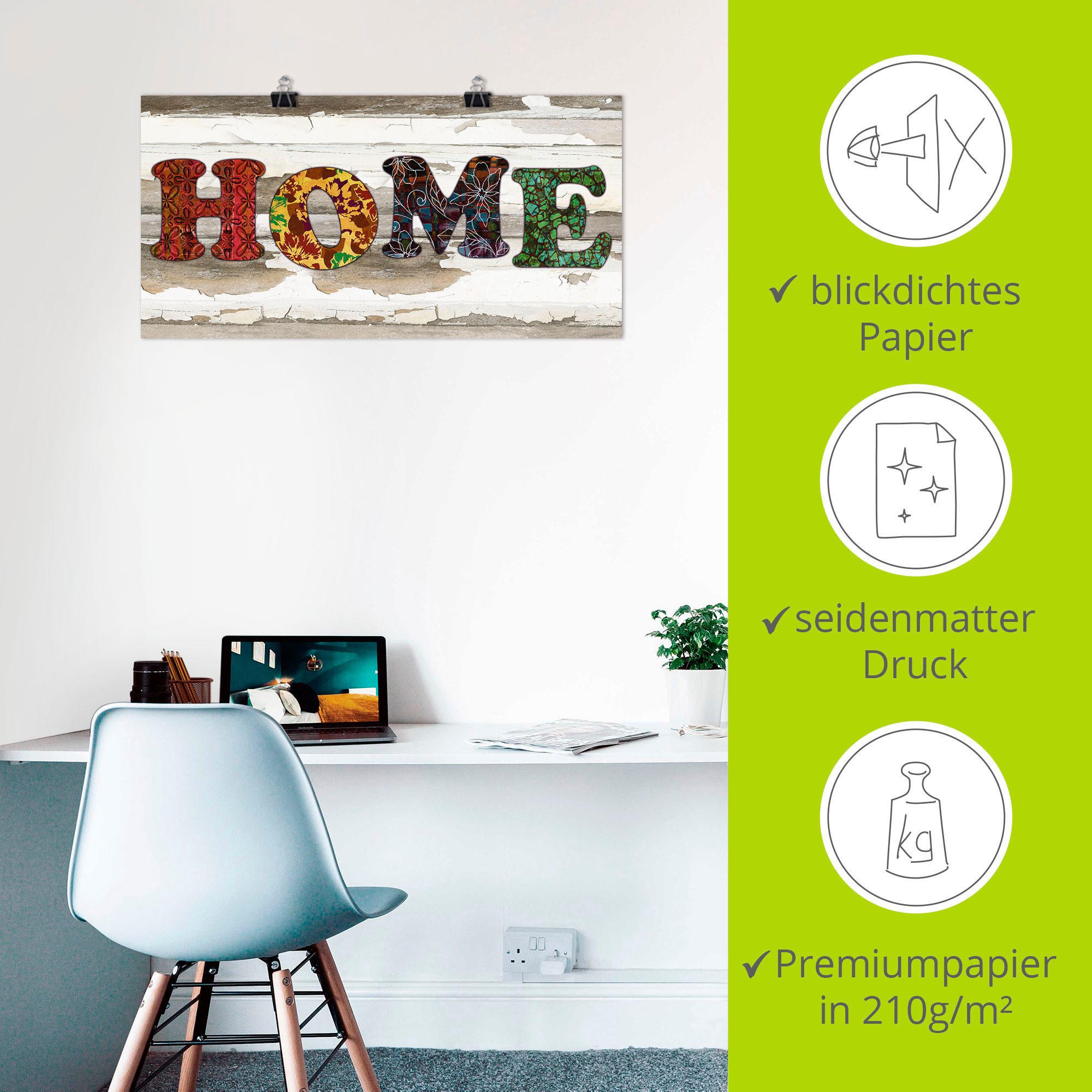 Artland Artprint Kleurrijk huis als artprint van aluminium, artprint voor buiten, poster in diverse formaten