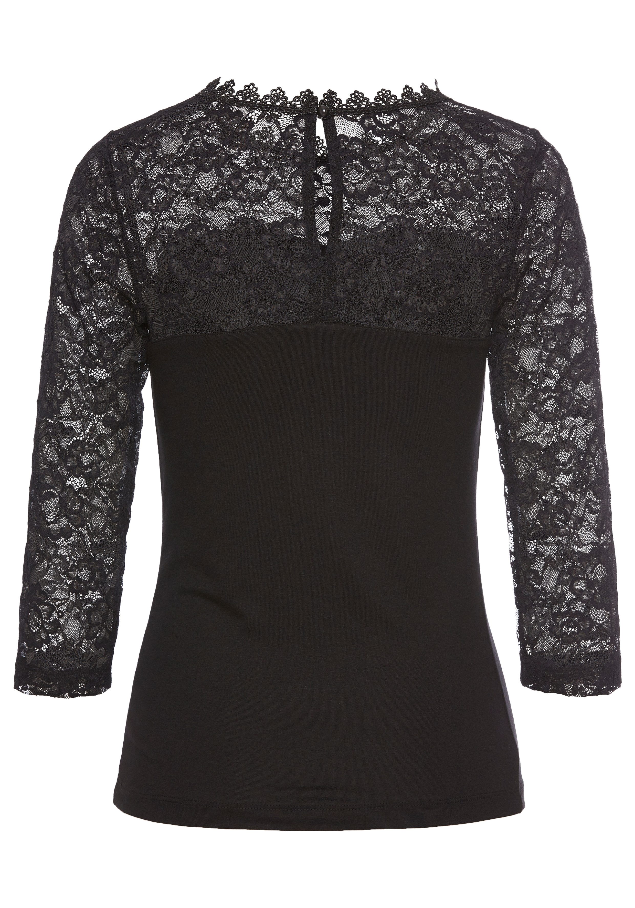 Laura Scott Kanten shirt met 3/4-mouwen - nieuwe collectie