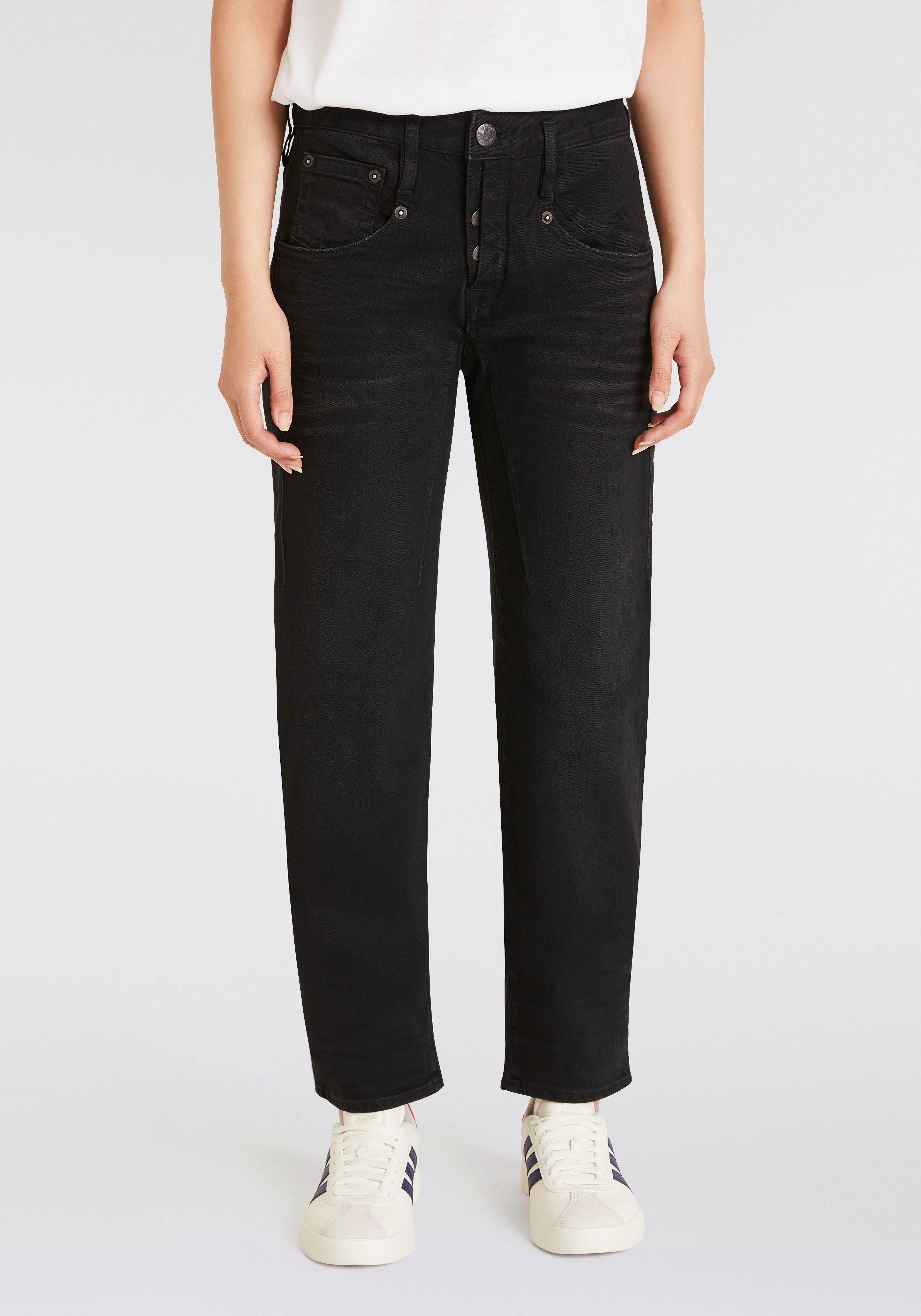 Herrlicher Boyfriendjeans Shyra Tap Long Recycled Denim Black Stretch