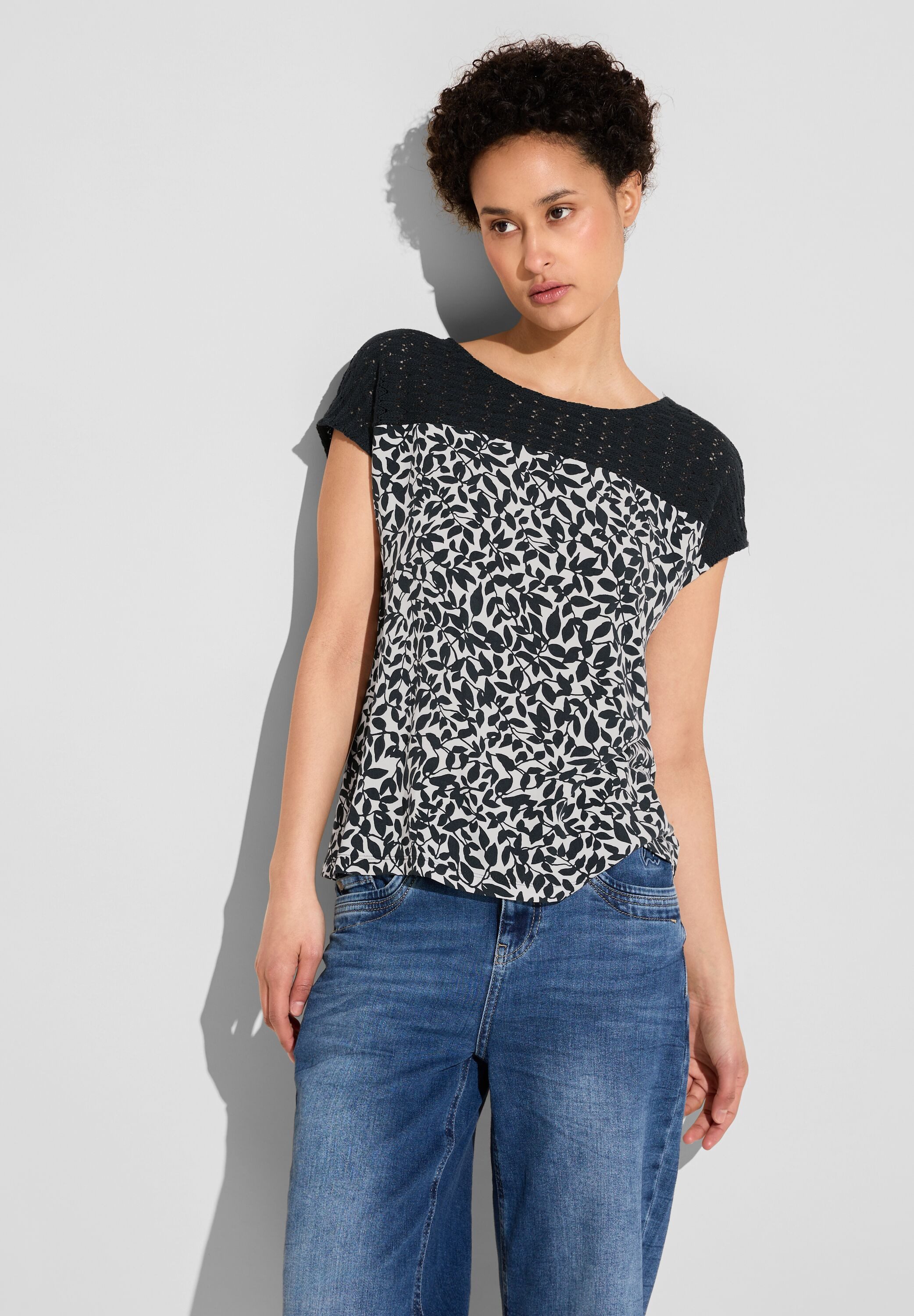 STREET ONE Shirttop met haakdetail dames tops maat 38 groen
