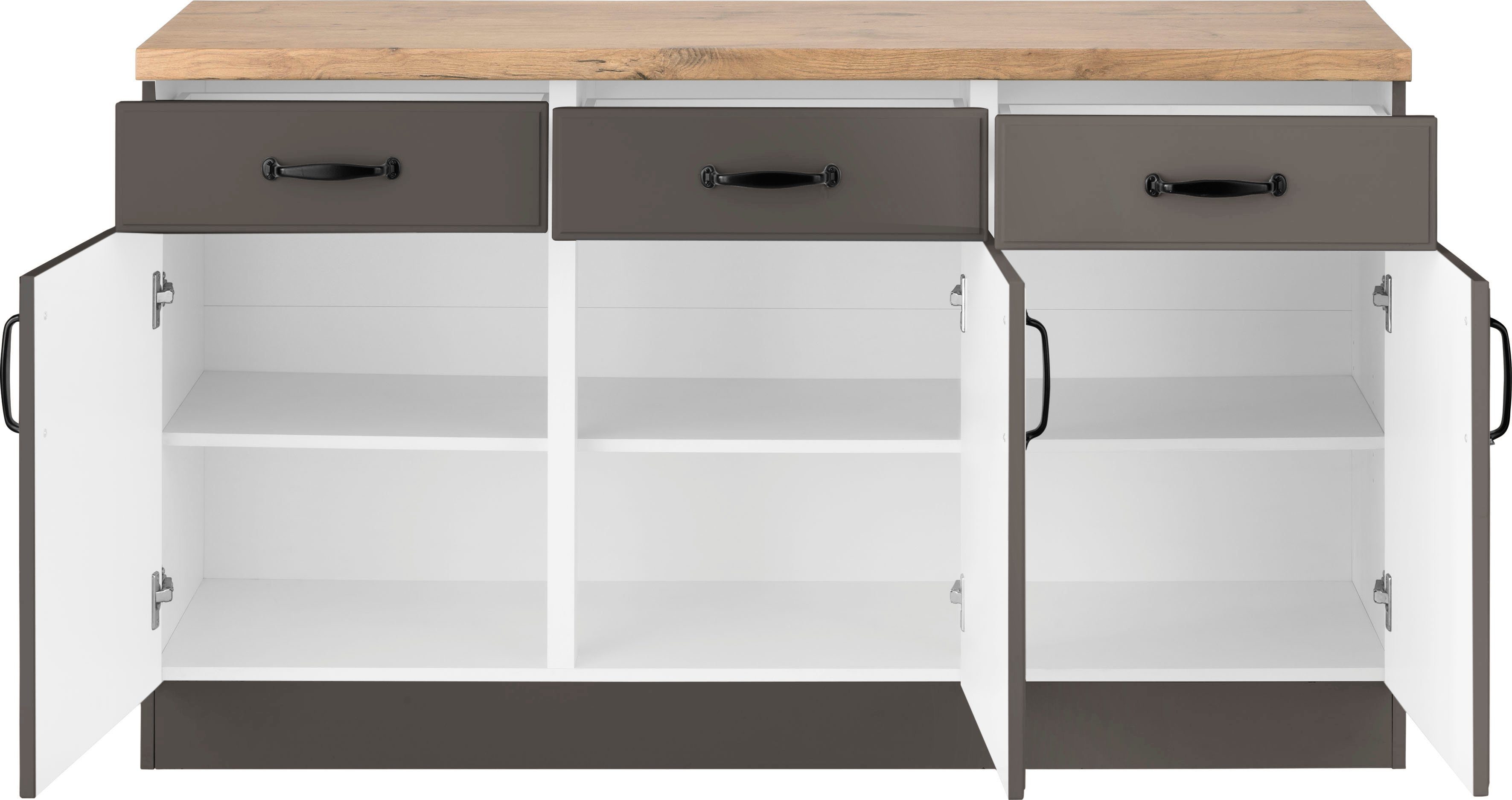 wiho Küchen Onderkast Erla 150 cm breed met vakkenfront