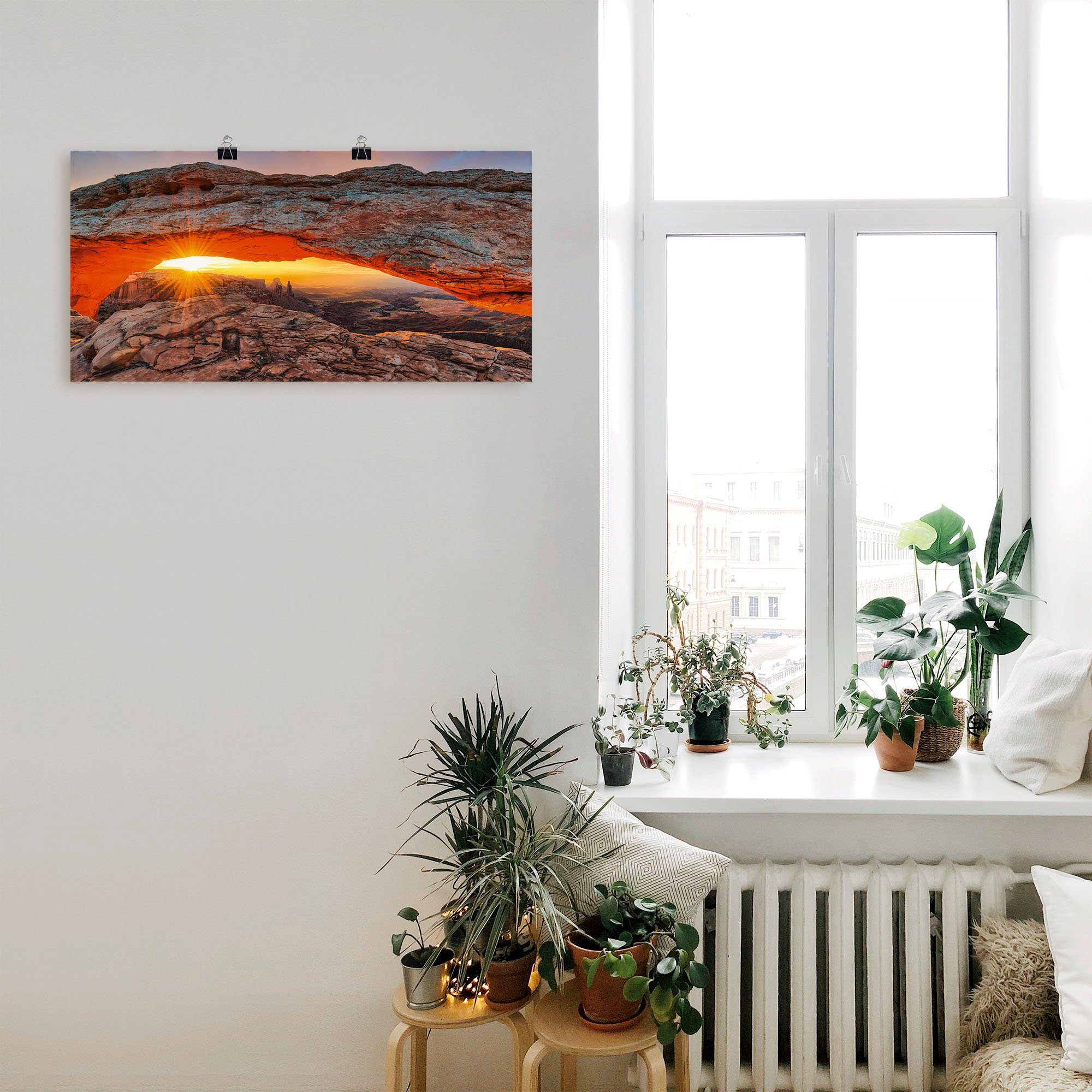 Artland Artprint Iconic Mesa Arch als artprint van aluminium, artprint voor buiten, artprint op linnen, poster in verschillende maten. maten