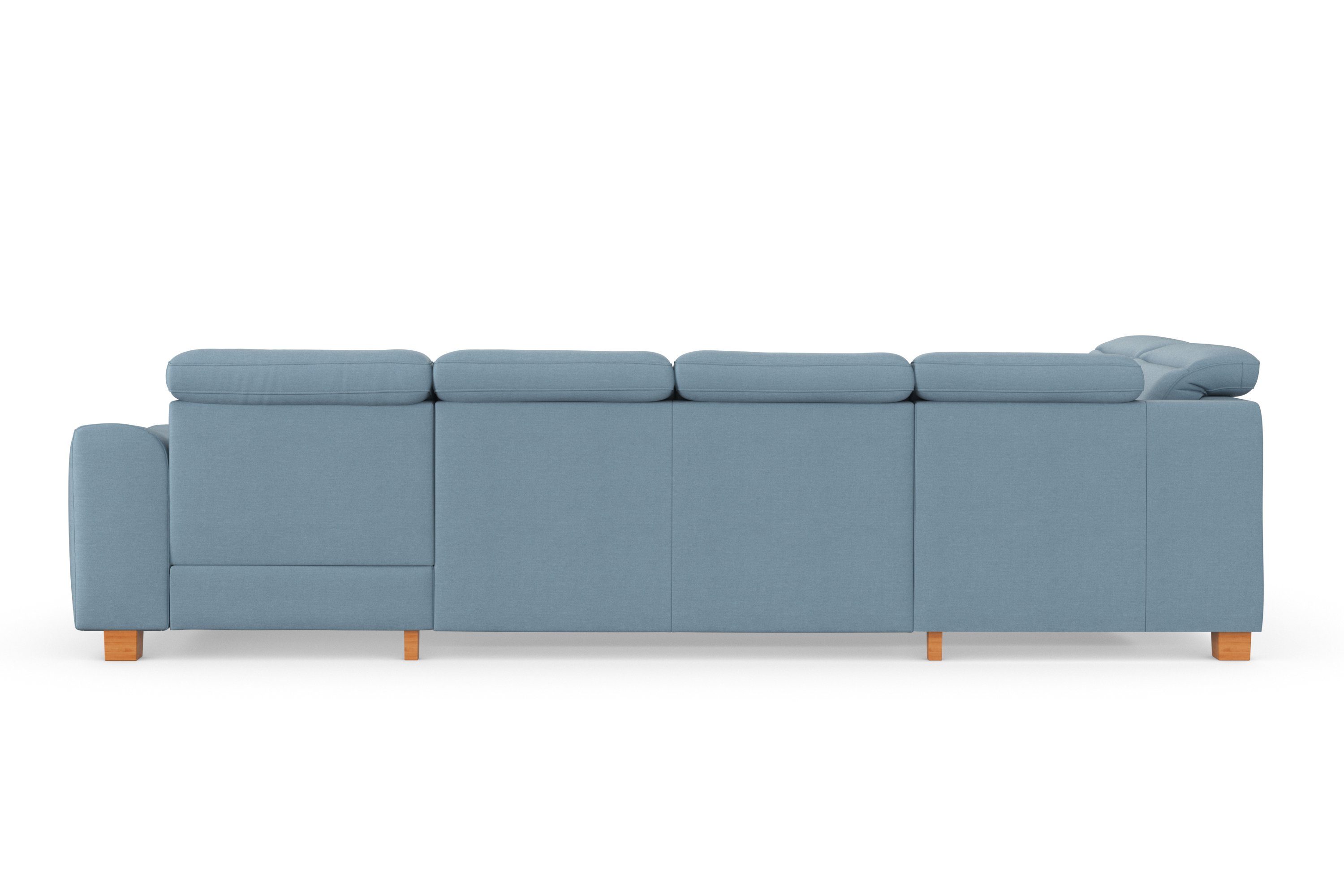 sit&more Zithoek Dundee U-vorm met binnenvering en massief houten poten, naar keuze met verstelbare hoofdsteun