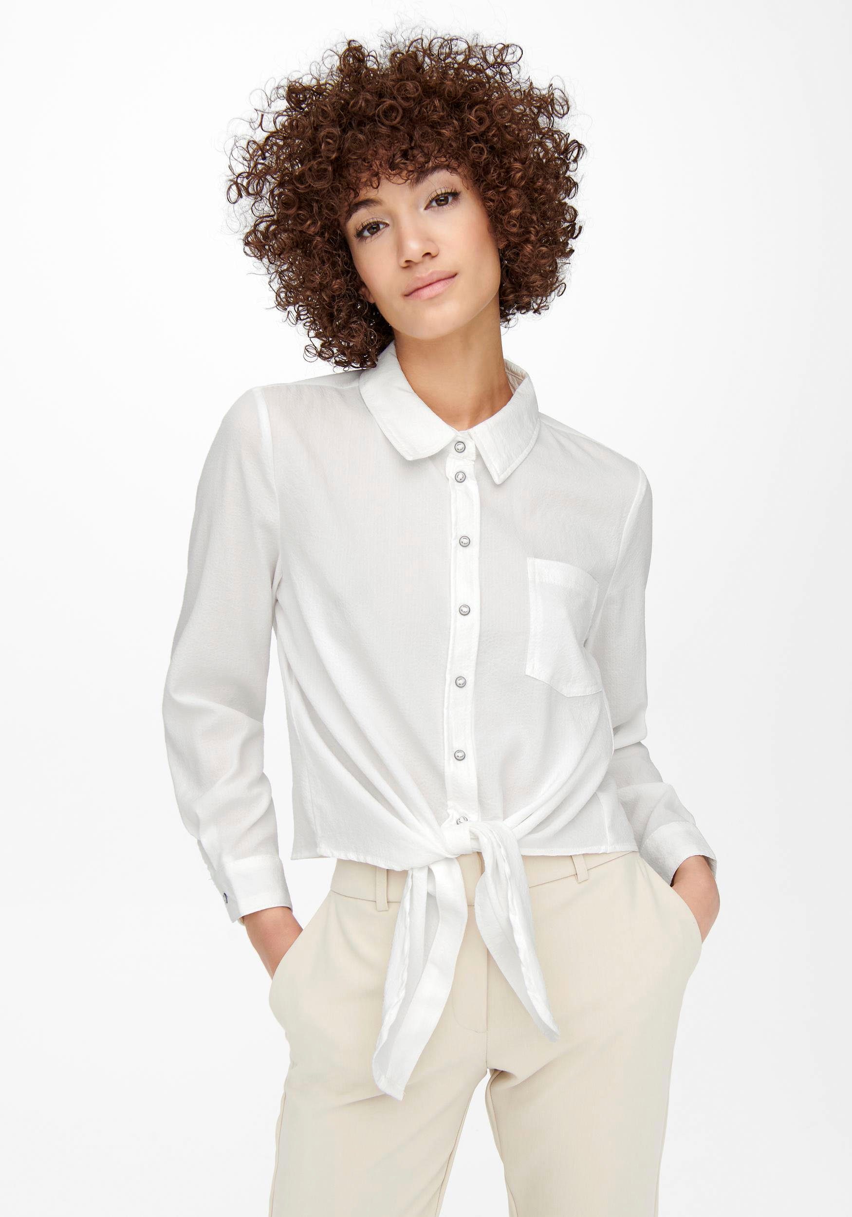 Only Overhemdblouse ONLLECEY LS KNOT SHIRT NOOS WVN