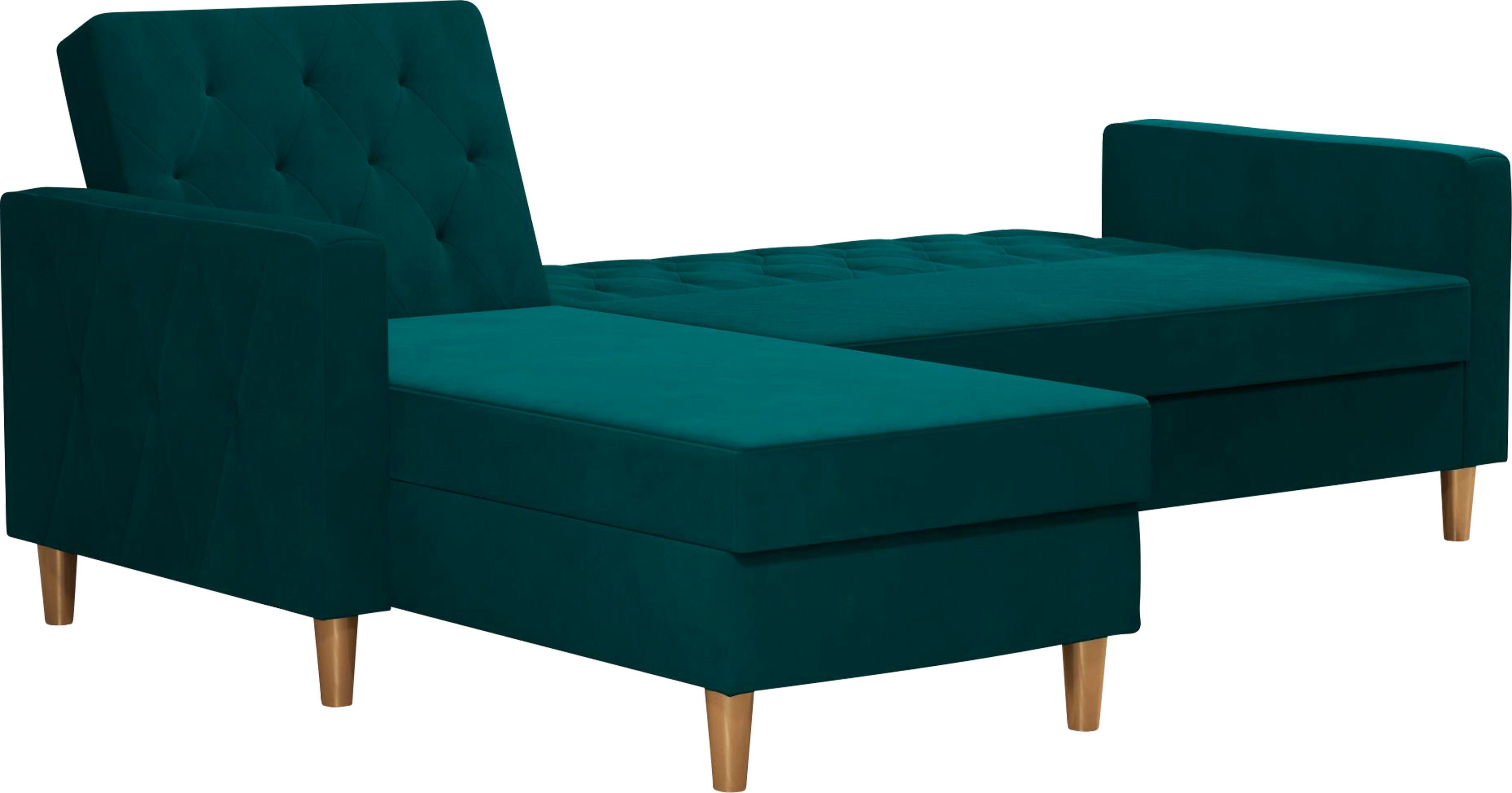 CosmoLiving by Cosmopolitan Hoekbank Liberty, L-vorm met slaapfunctie, récamier aan beide kanten te monteren, zithoogte 43 cm
