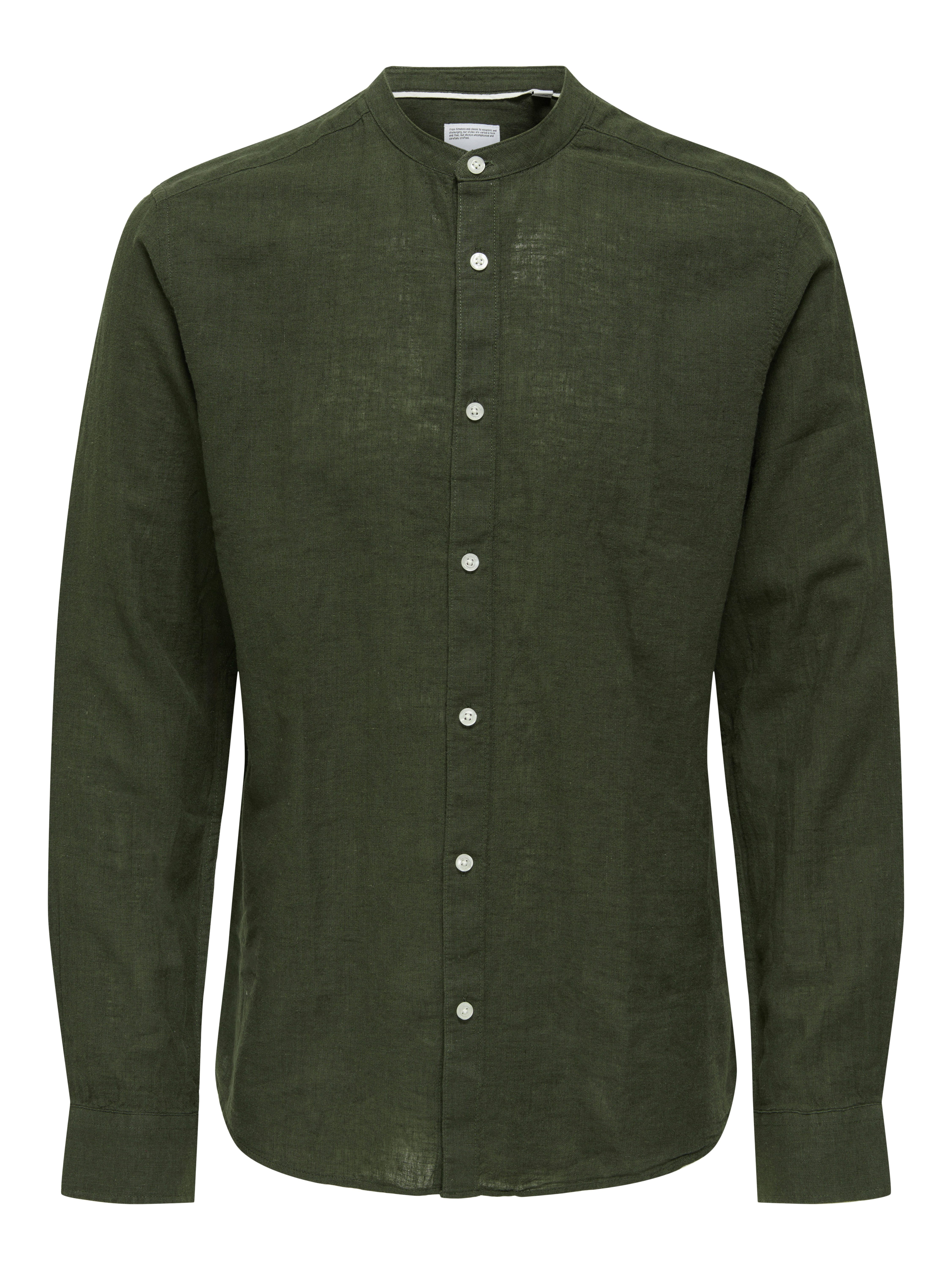 ONLY & SONS Overhemd met lange mouwen ONSCAIDEN LS SOLID LINEN MAO SHIRT NOOS